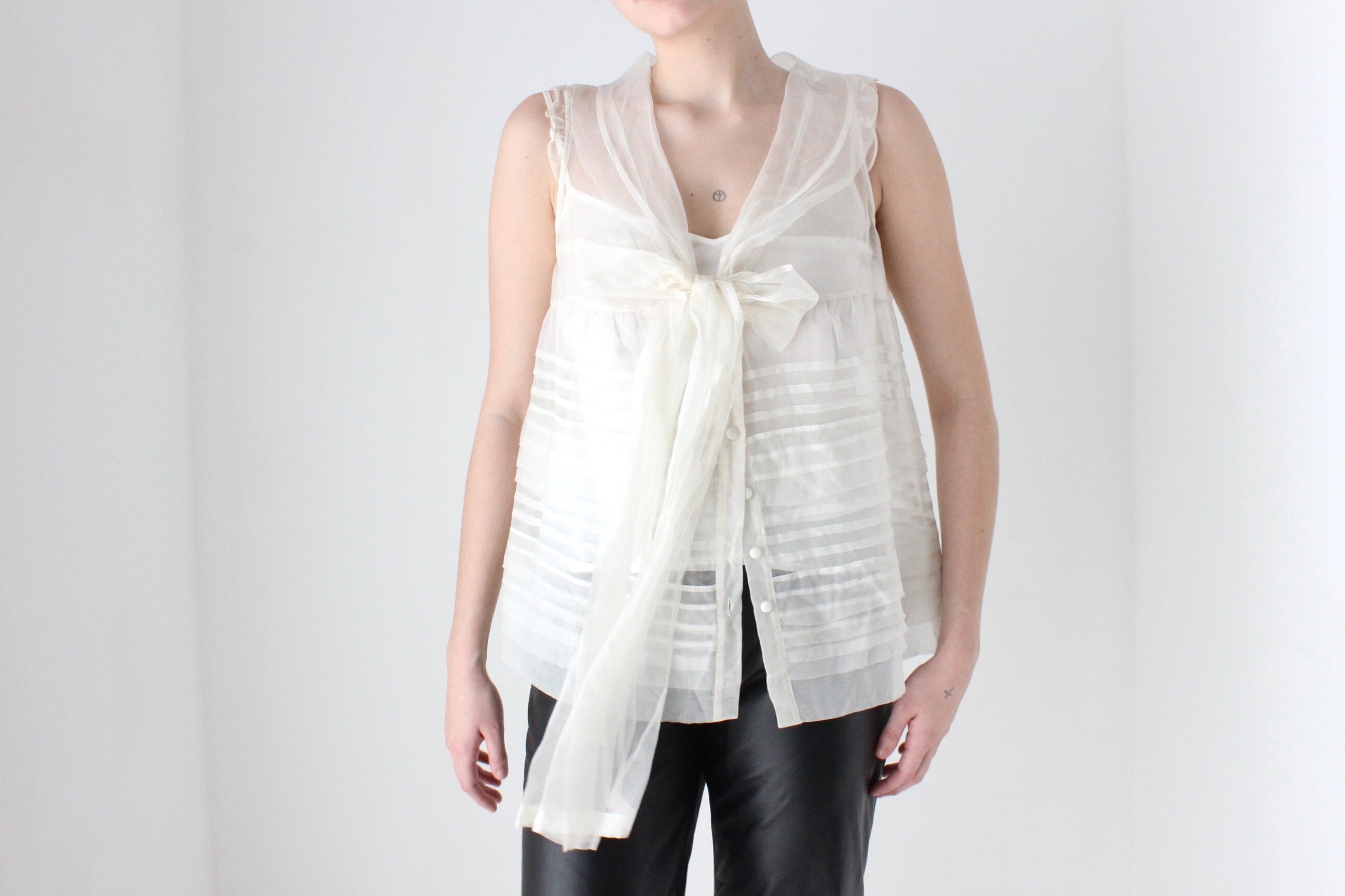 BALLETCORE 2000s Trelise Cooper Silk Organza Trapeze Top