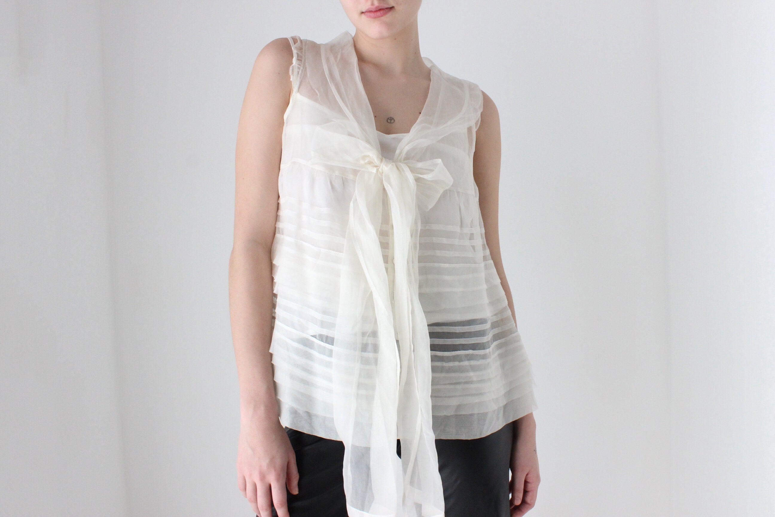 BALLETCORE 2000s Trelise Cooper Silk Organza Trapeze Top