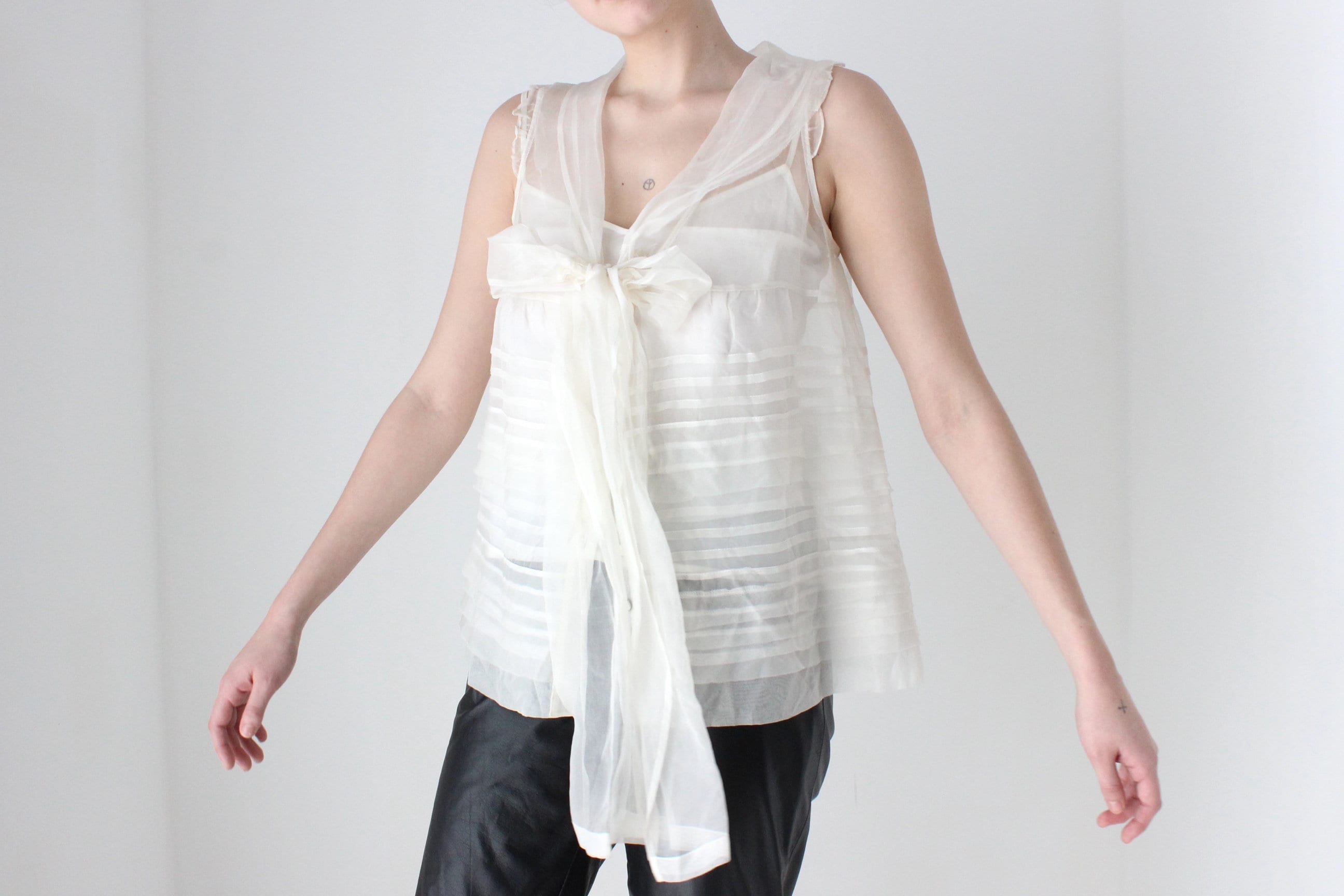 BALLETCORE 2000s Trelise Cooper Silk Organza Trapeze Top