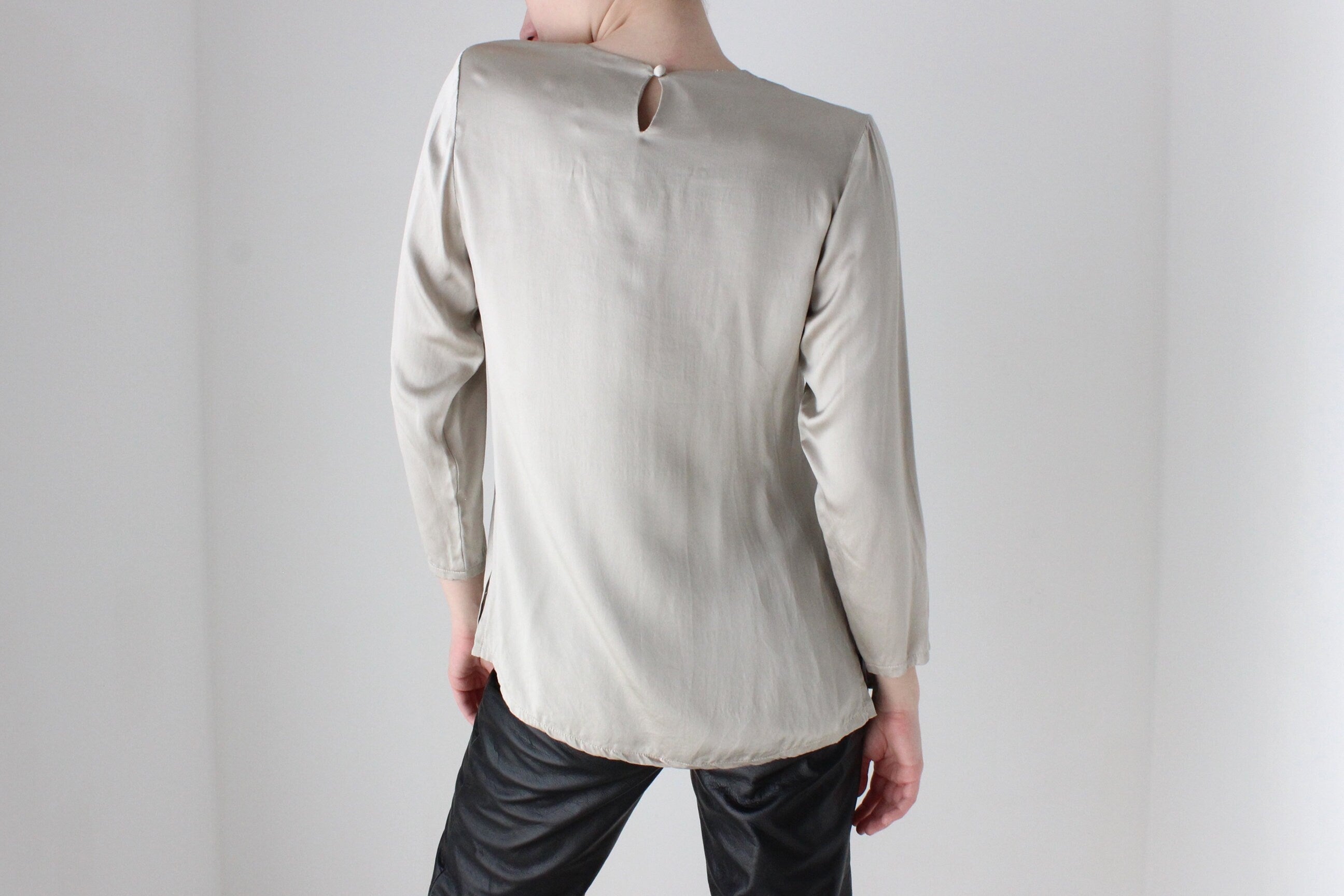 BALLETCORE 80s PURE SILK Minimal Long Sleeve Top