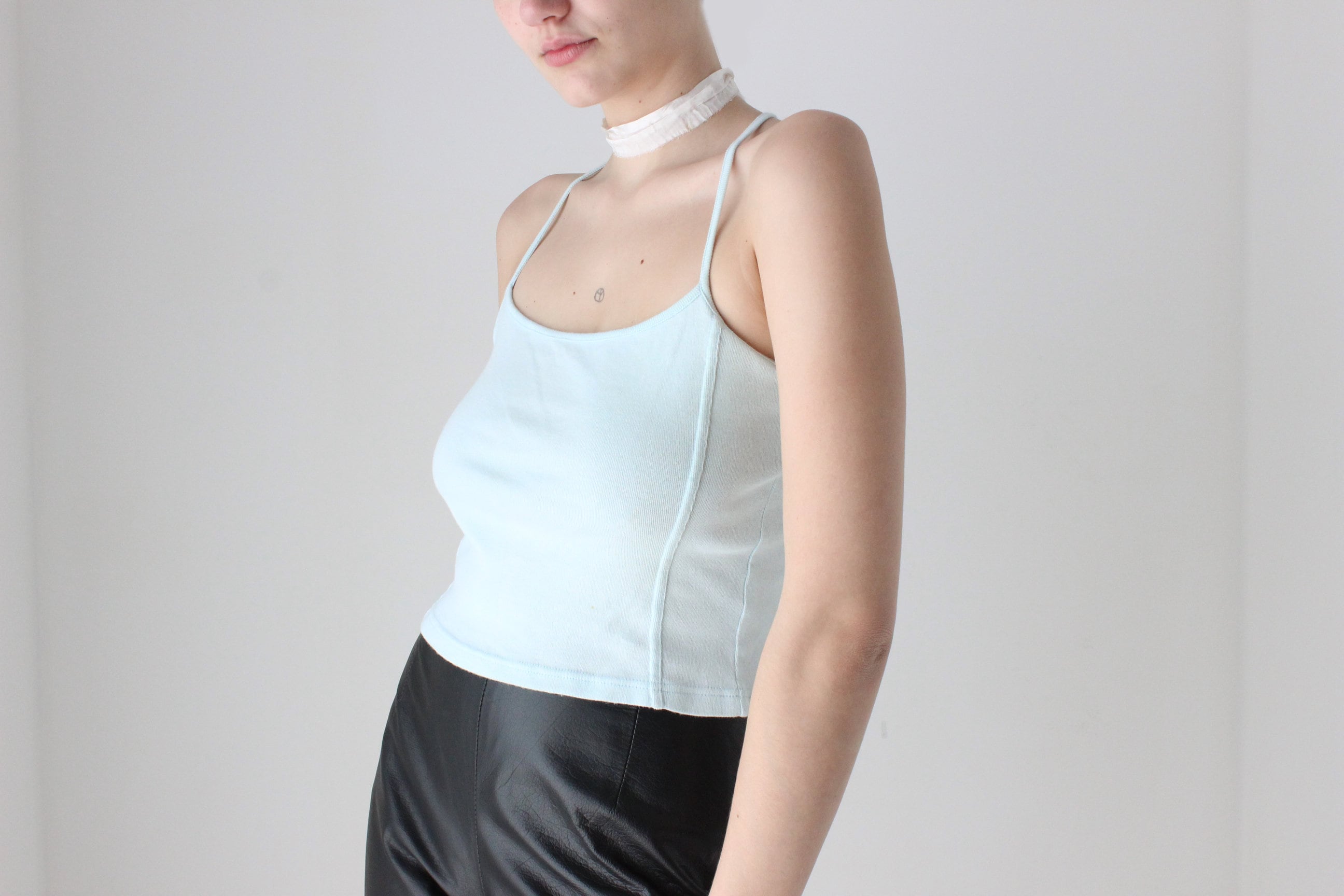 BALLETCORE 90s Ice Blue Cotton Tank