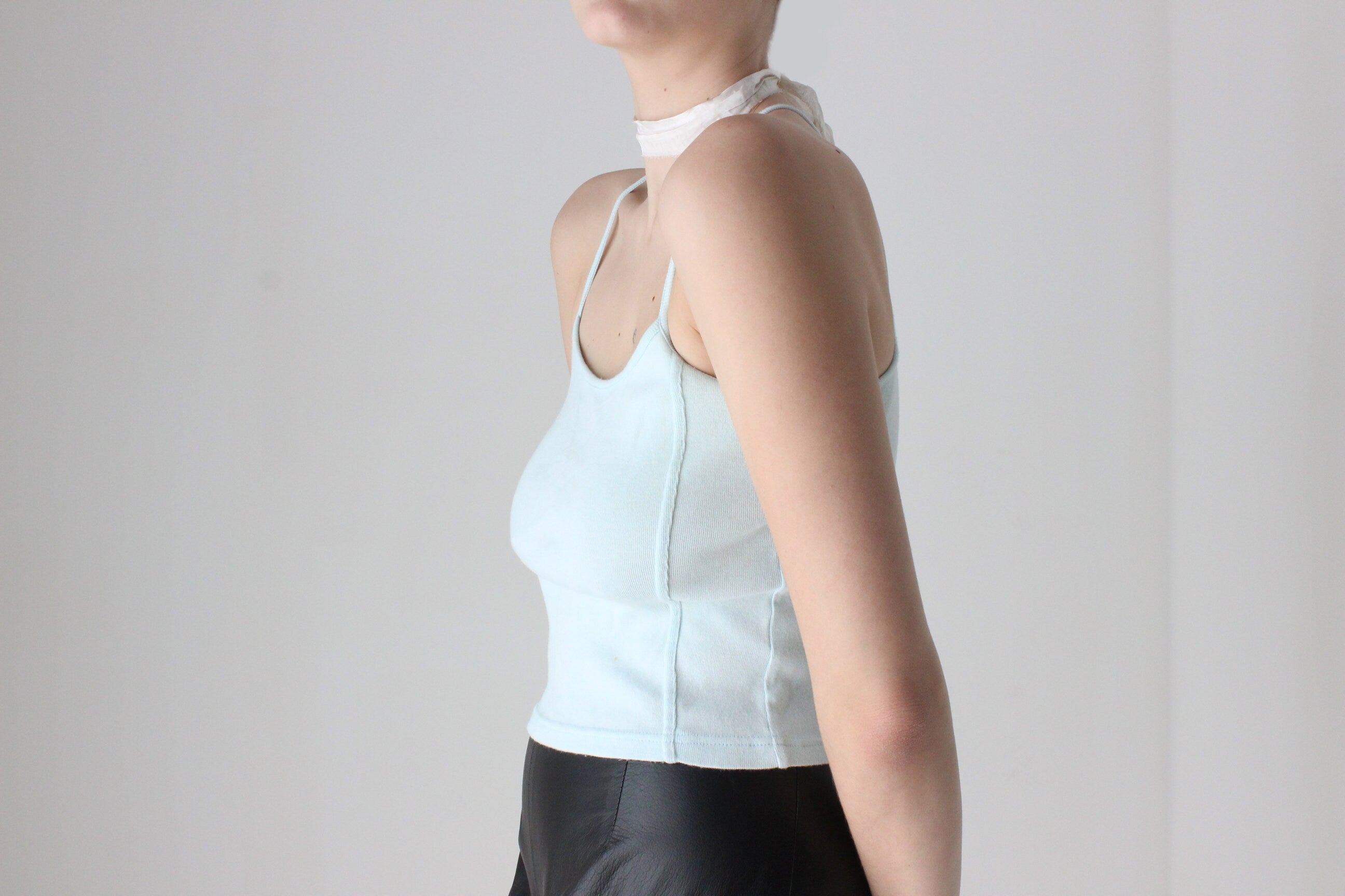BALLETCORE 90s Ice Blue Cotton Tank