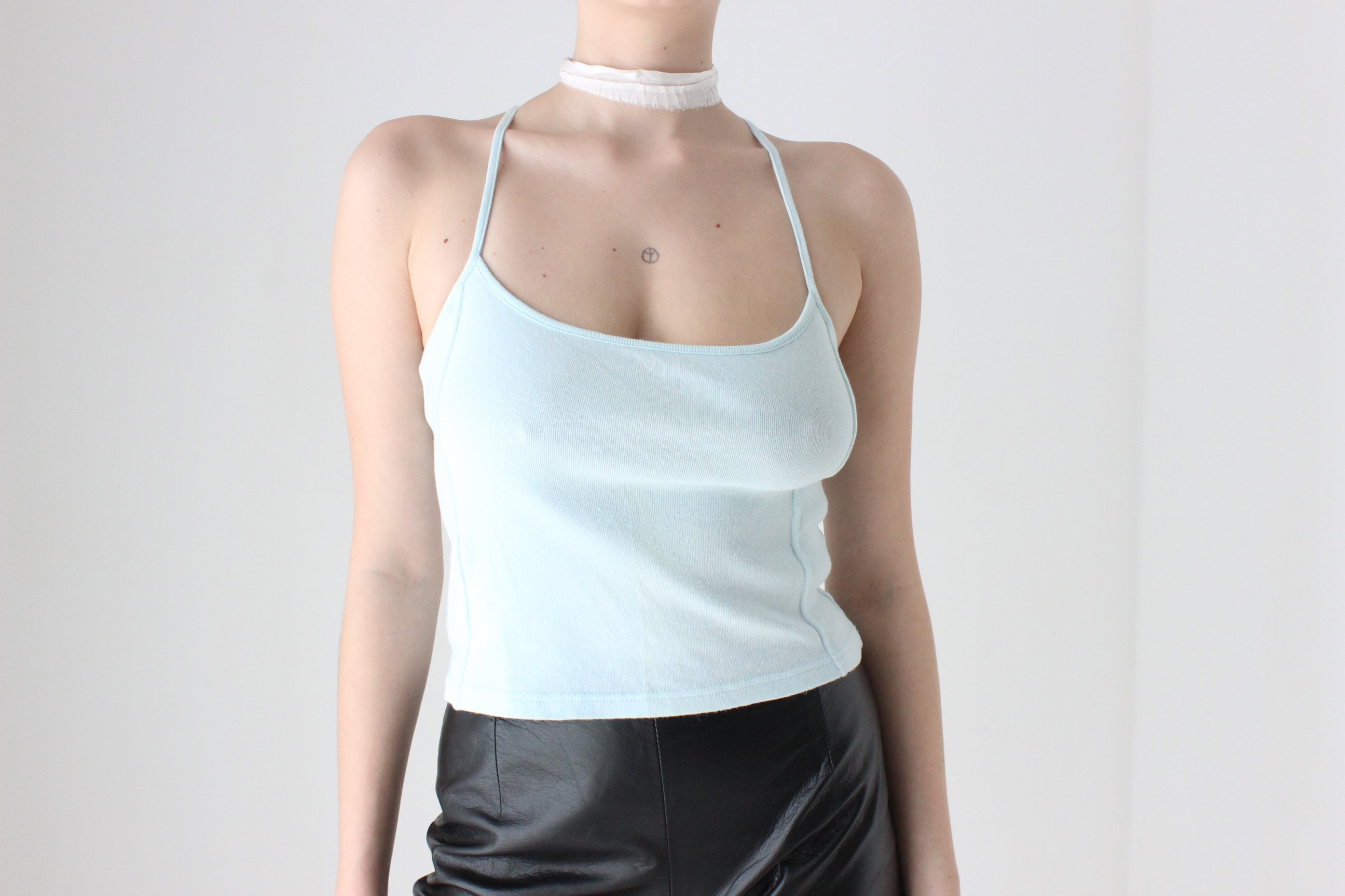 BALLETCORE 90s Ice Blue Cotton Tank