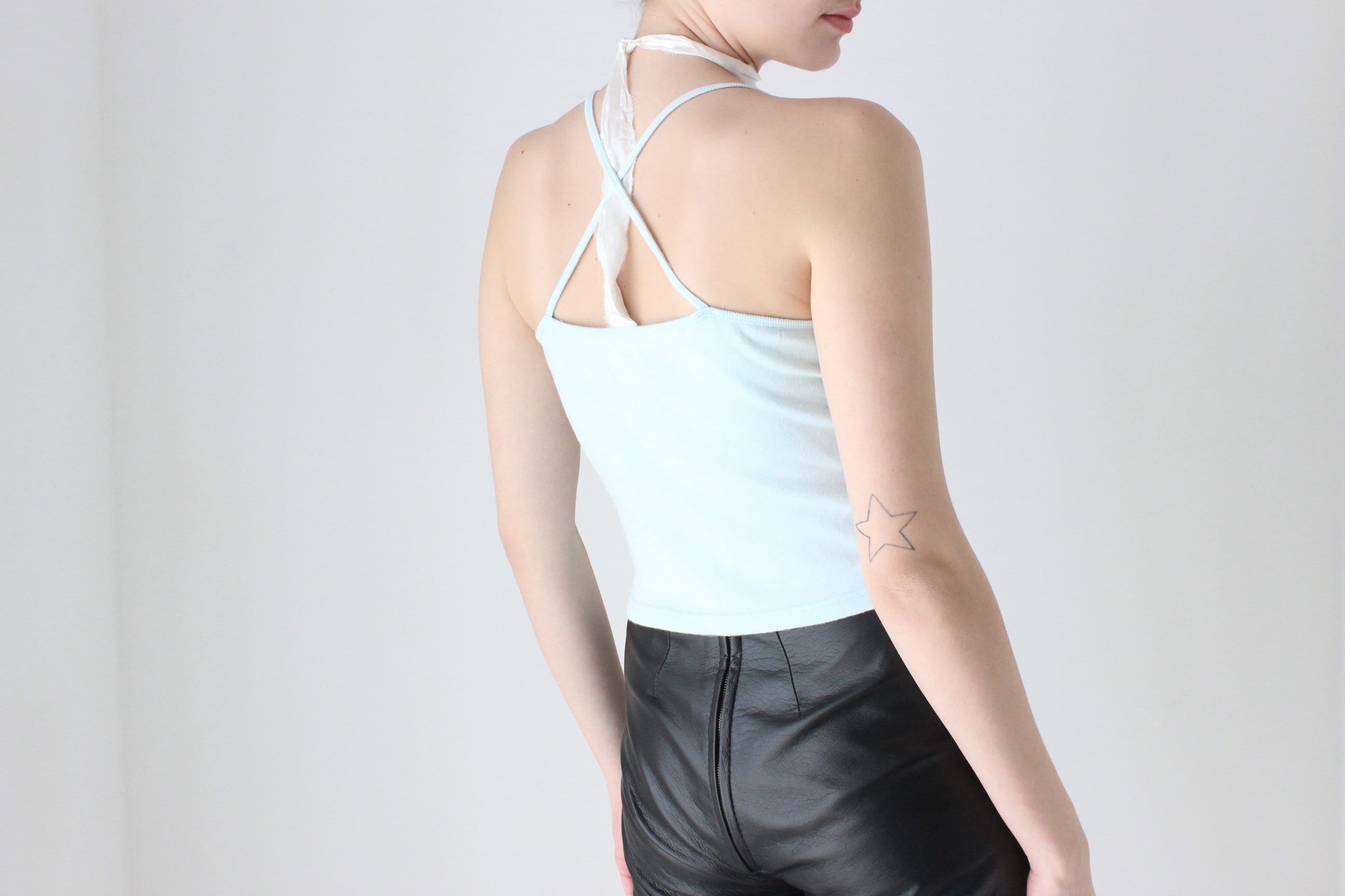 BALLETCORE 90s Ice Blue Cotton Tank