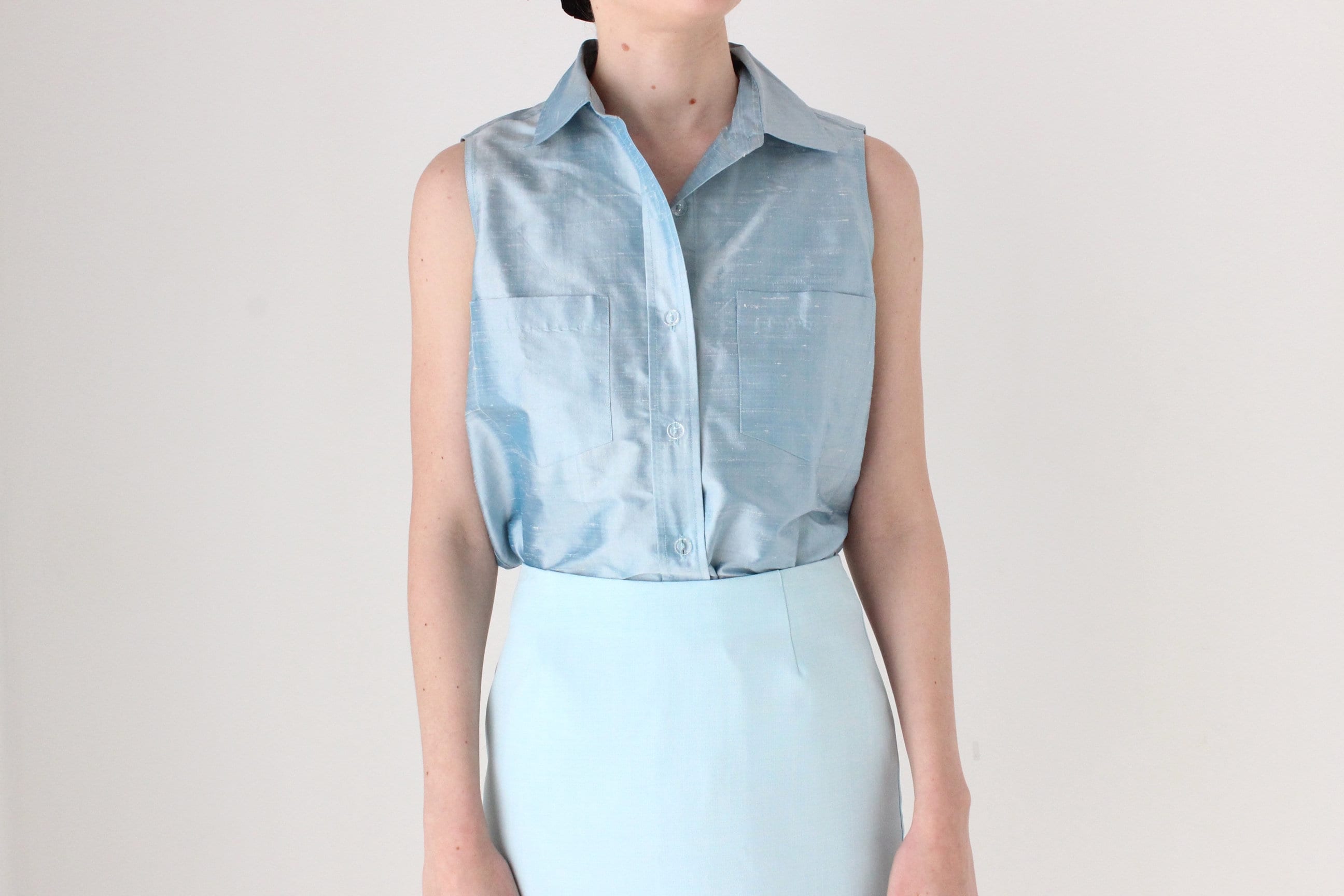 BALLETCORE 80s Designer Raw Silk Two Piece Top & Jacket Set