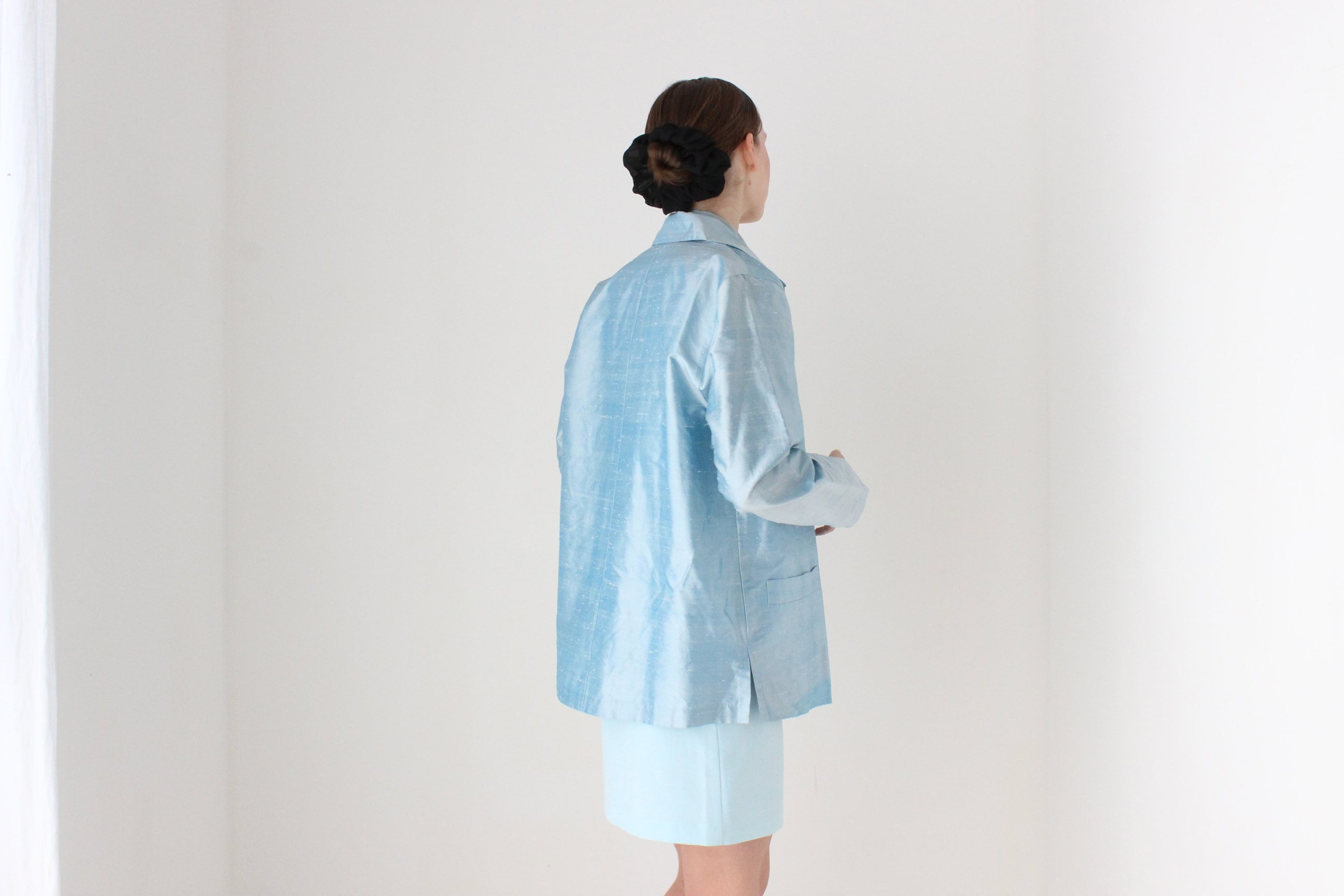 BALLETCORE 80s Designer Raw Silk Two Piece Top & Jacket Set