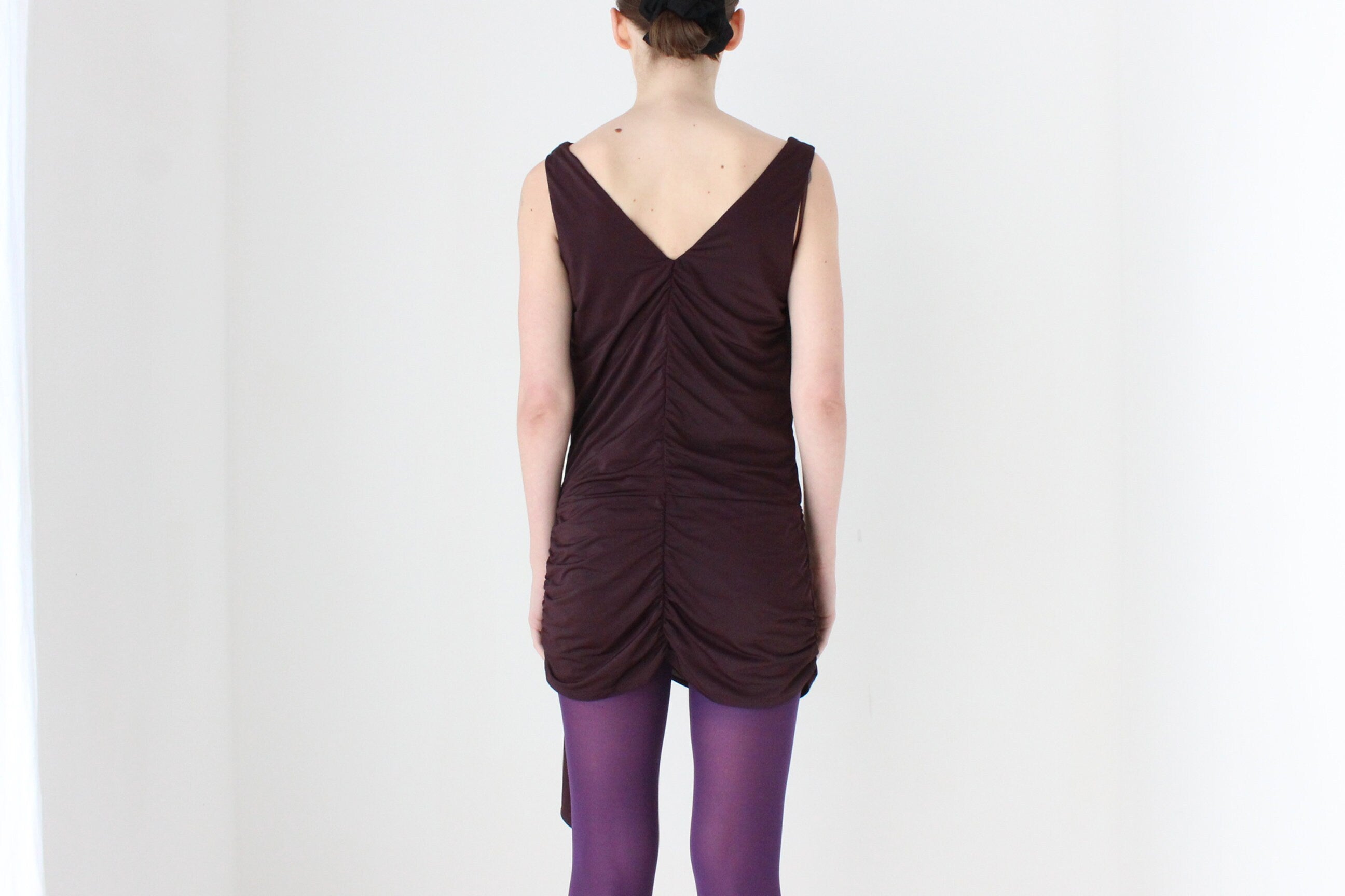 BALLETCORE Y2K Draped Slinky Cowl Neck Mini Dress or Top