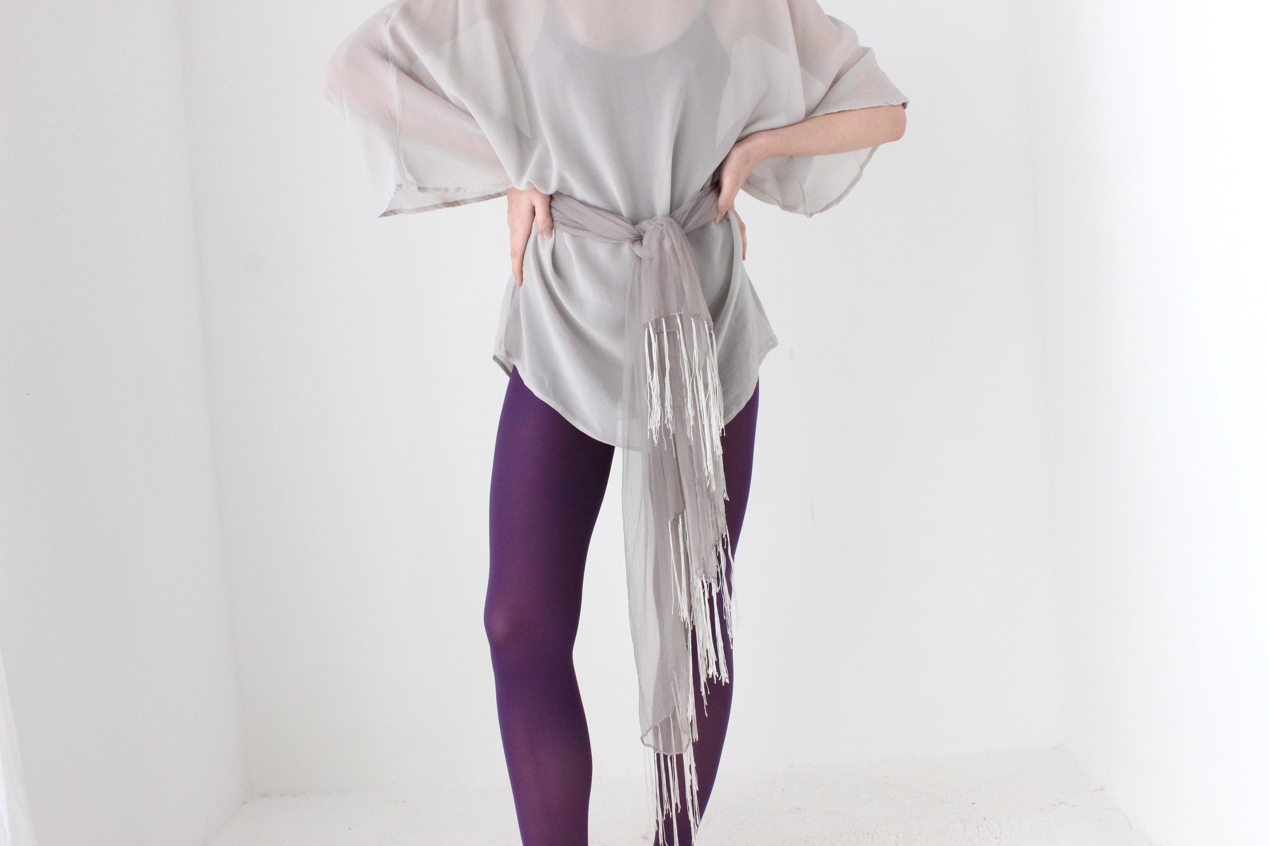 BALLETCORE 80s PURE SILK Georgette Sash Tie Accessory