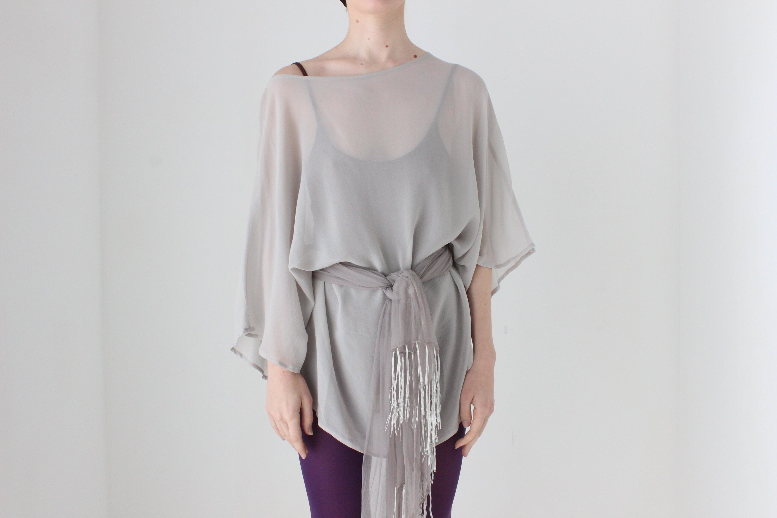 BALLETCORE 80s PURE SILK Georgette Sash Tie Accessory