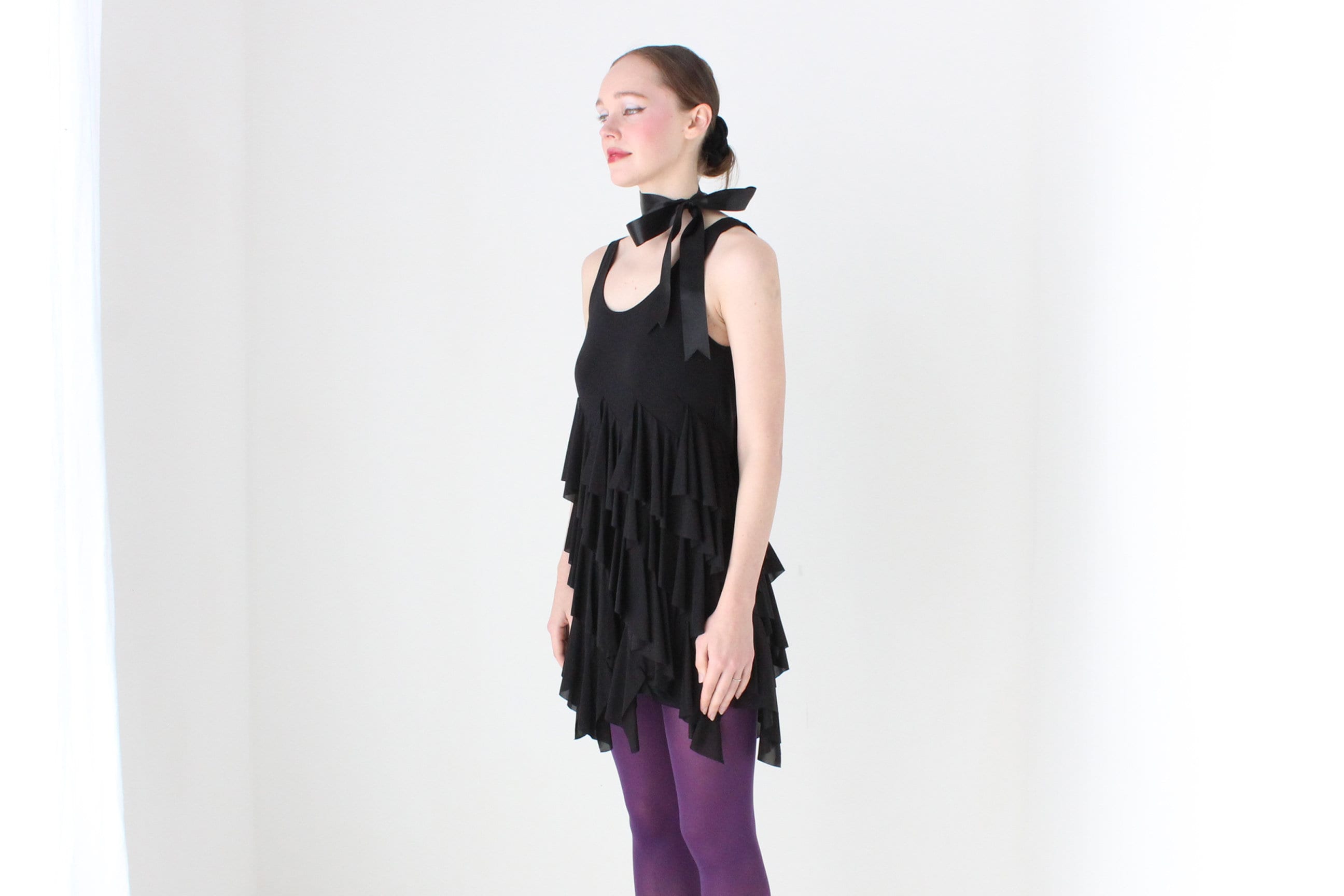 BALLETCORE Y2K Layered Ruffle Mini Dress