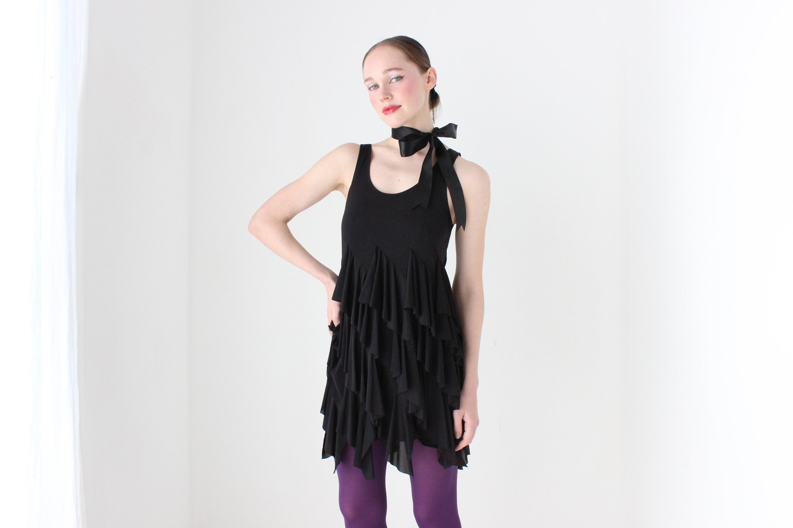 BALLETCORE Y2K Layered Ruffle Mini Dress