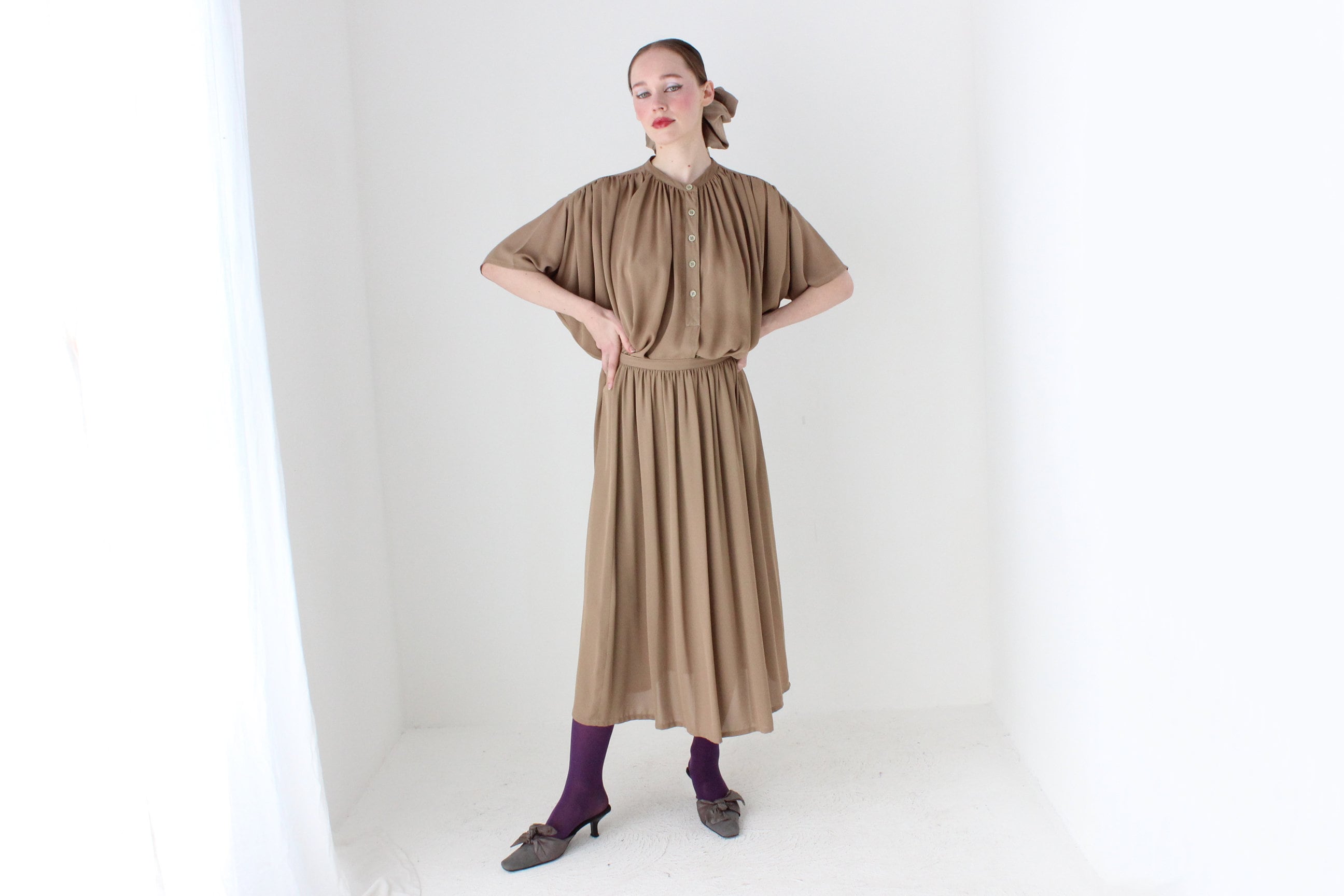 BALLETCORE 80s Voluminous Gathered Two Piece Skirt & Top Set