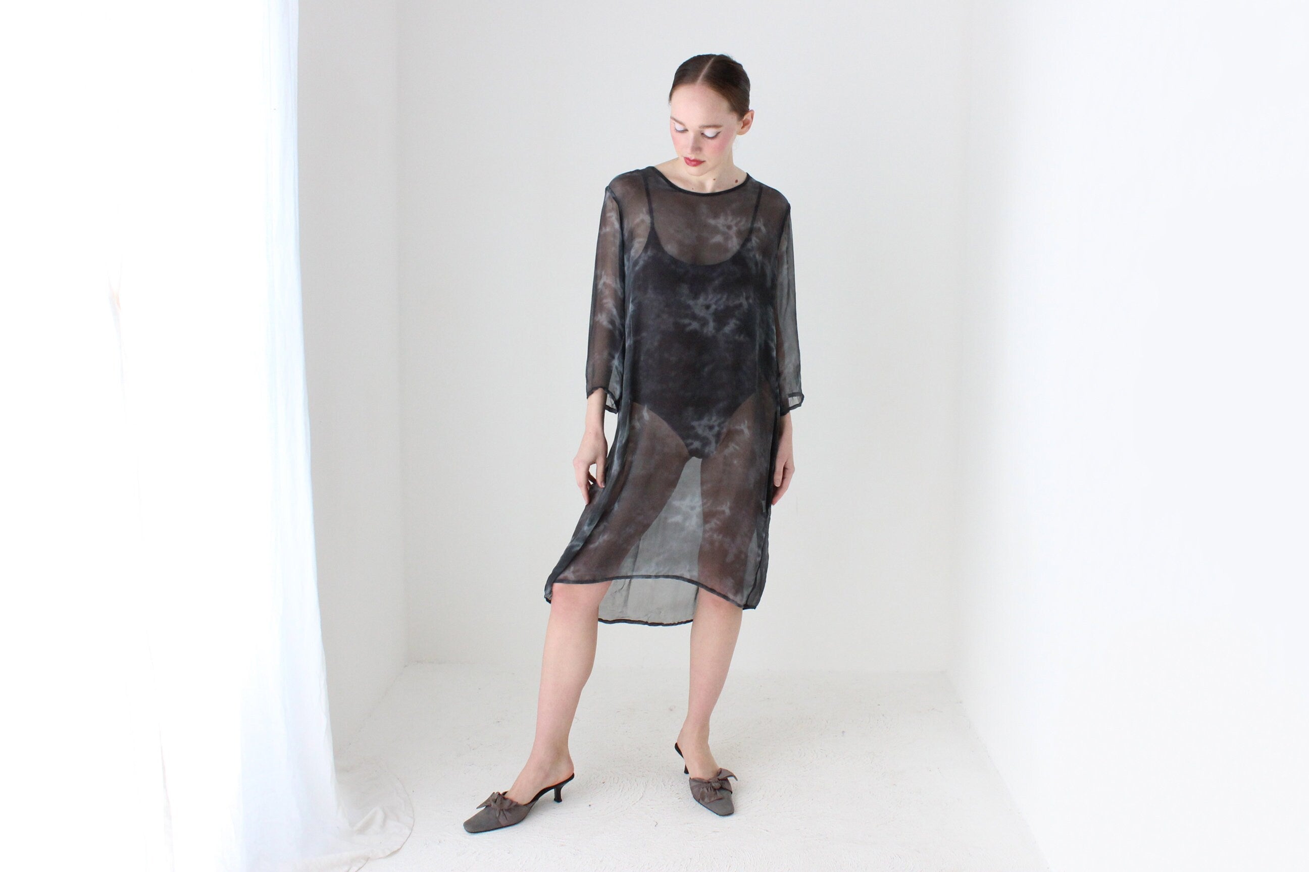 BALLETCORE 2000s Sheer Silk Dress