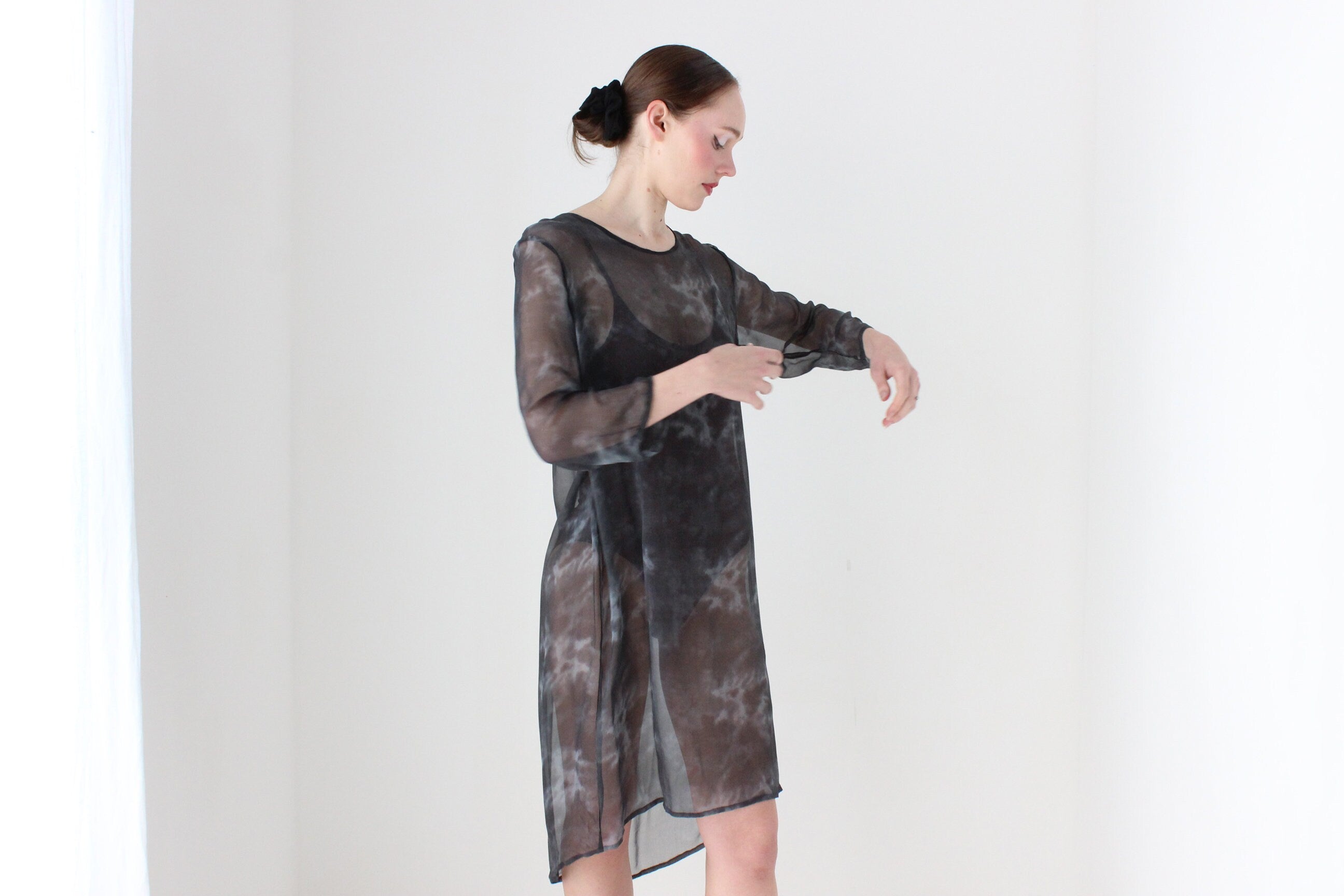 BALLETCORE 2000s Sheer Silk Dress
