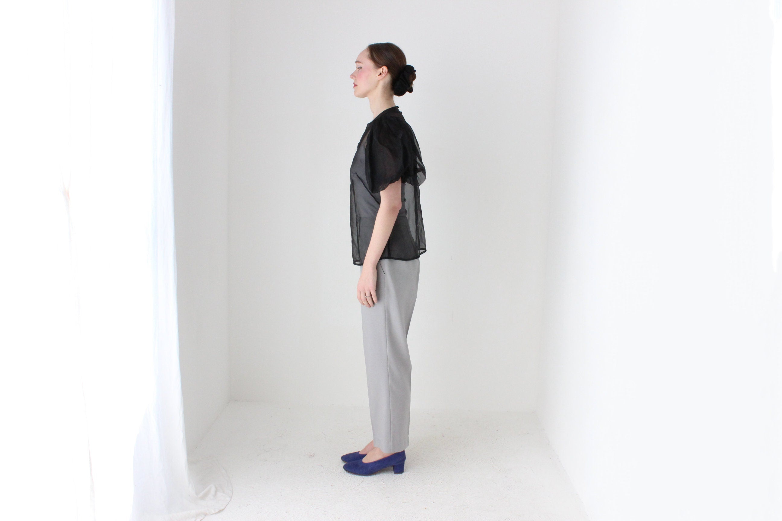 BALLETCORE Custom Made Organza Puff Shoulder Top