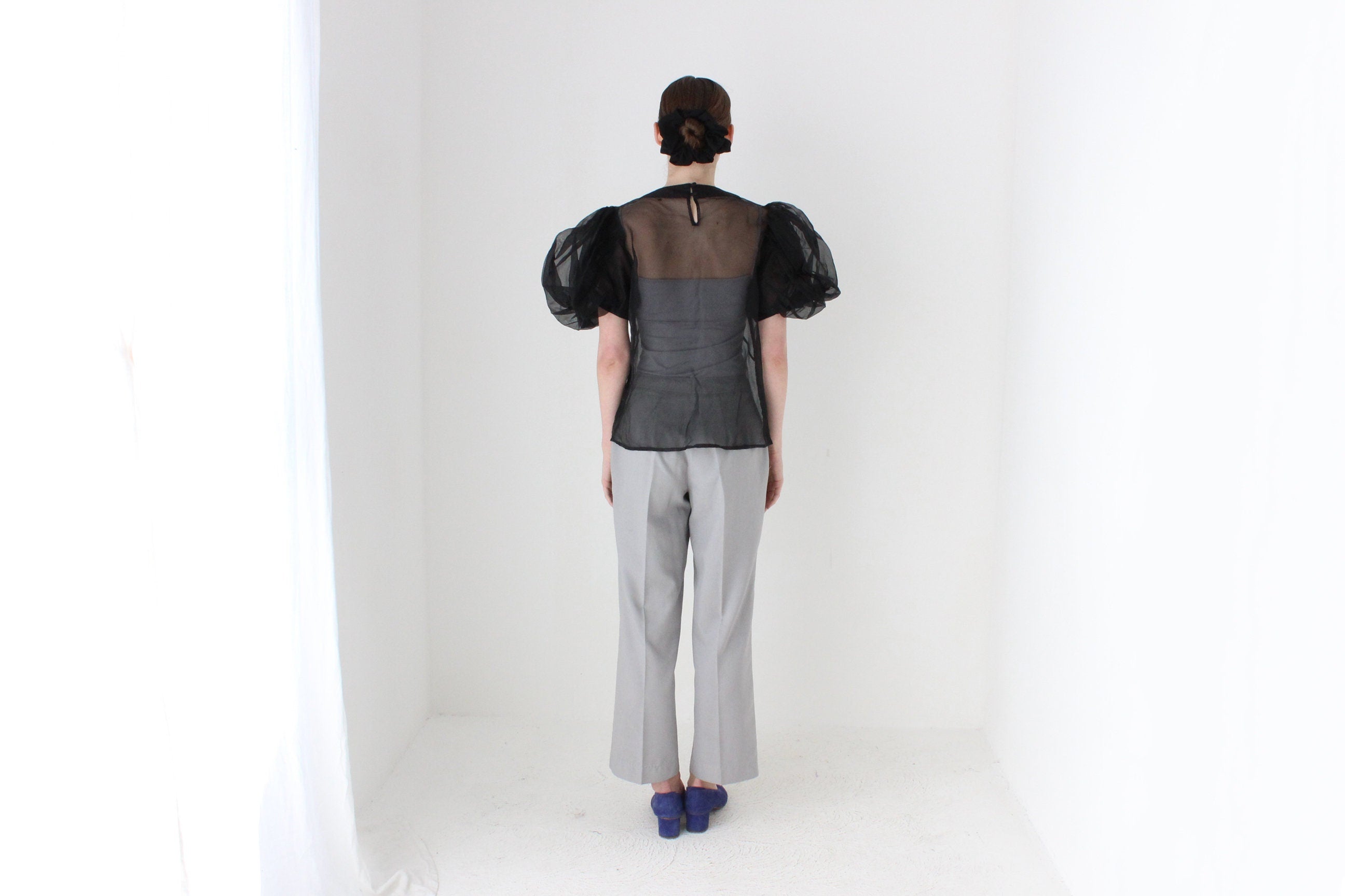 BALLETCORE Custom Made Organza Puff Shoulder Top