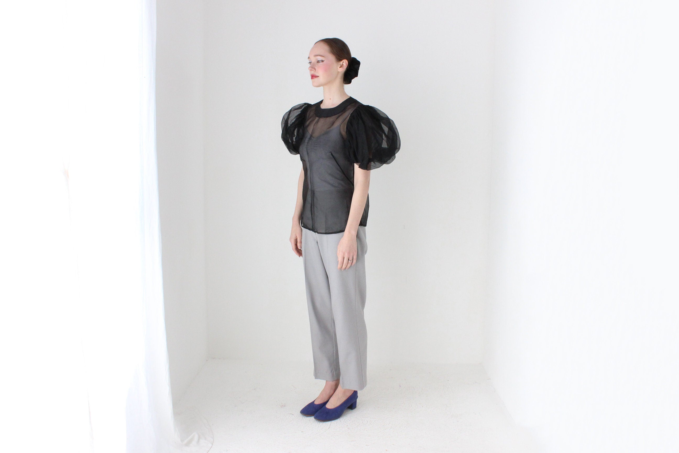 BALLETCORE Custom Made Organza Puff Shoulder Top