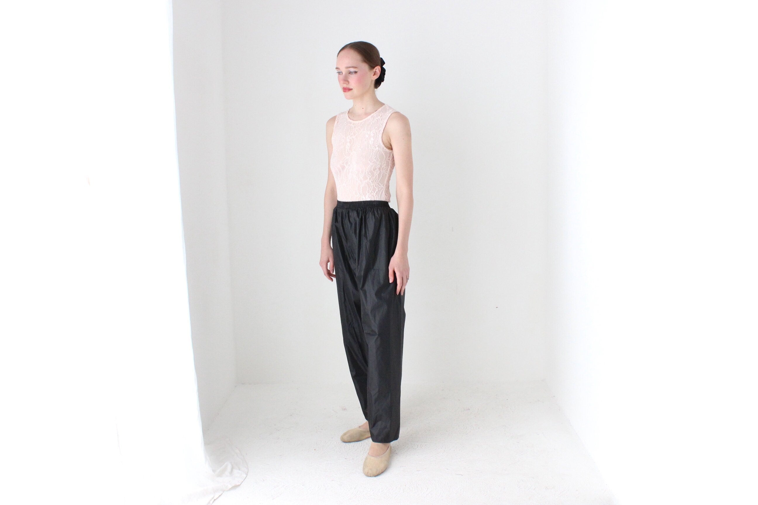 BALLETCORE 80s Palest Pink Sheer Lace Mesh Bodysuit