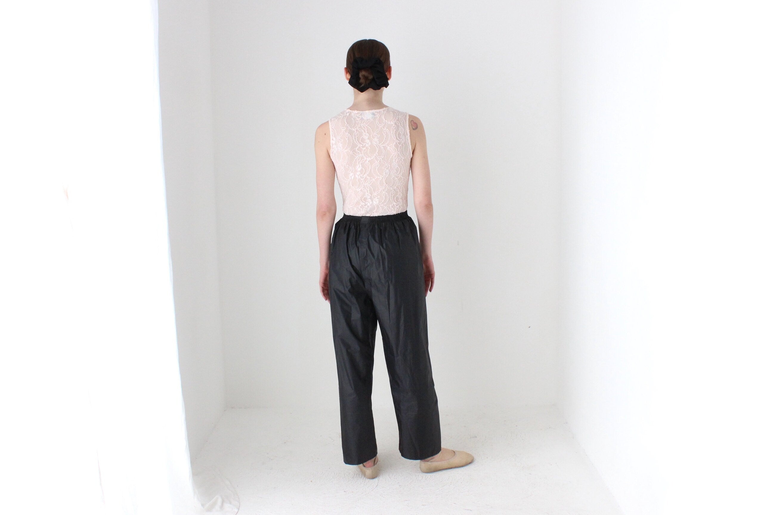 BALLETCORE 80s Palest Pink Sheer Lace Mesh Bodysuit