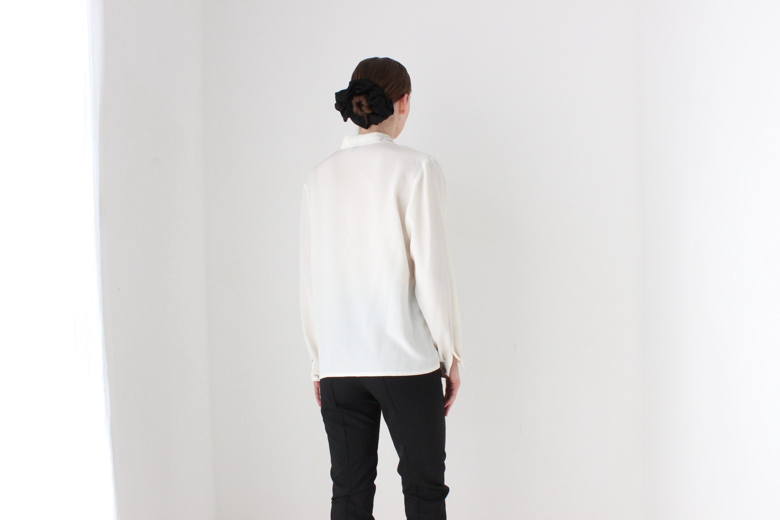 BALLETCORE 80s Draped Neck Feminine Blouse