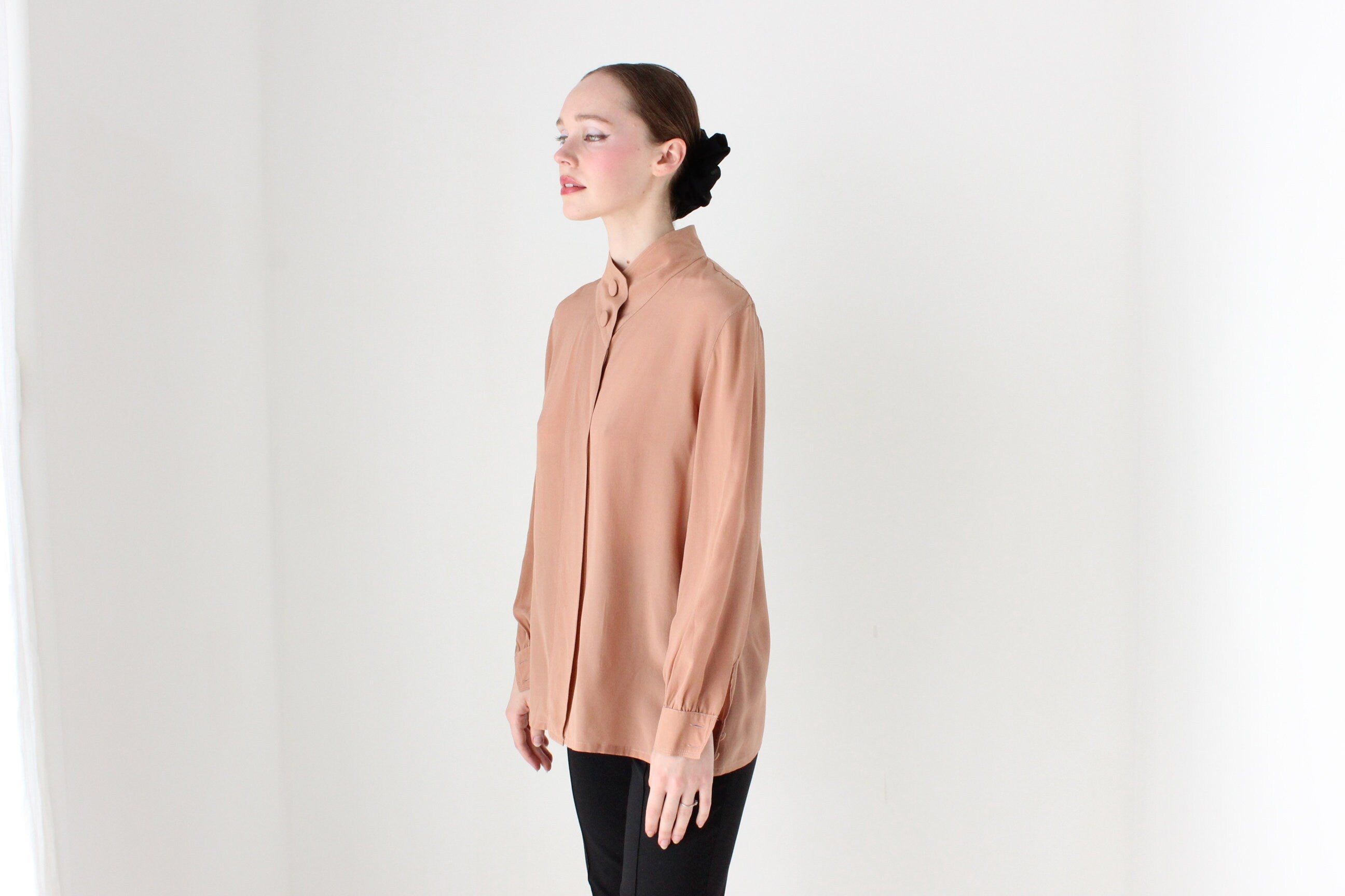 BALLETCORE 80s West German Designer Silk Blouse
