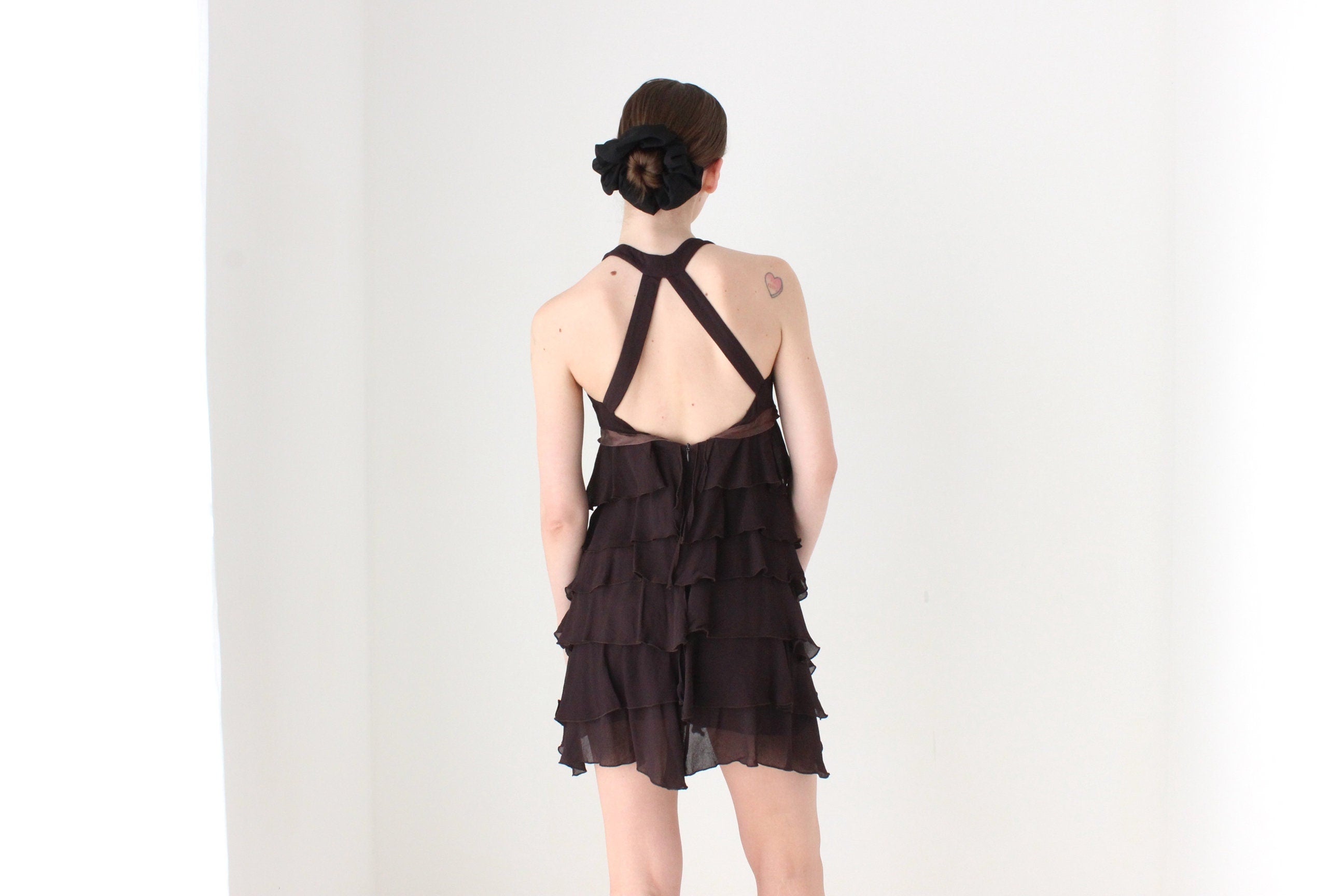 BALLETCORE 2000s Layered Ruffle Crepe Mini by CUE
