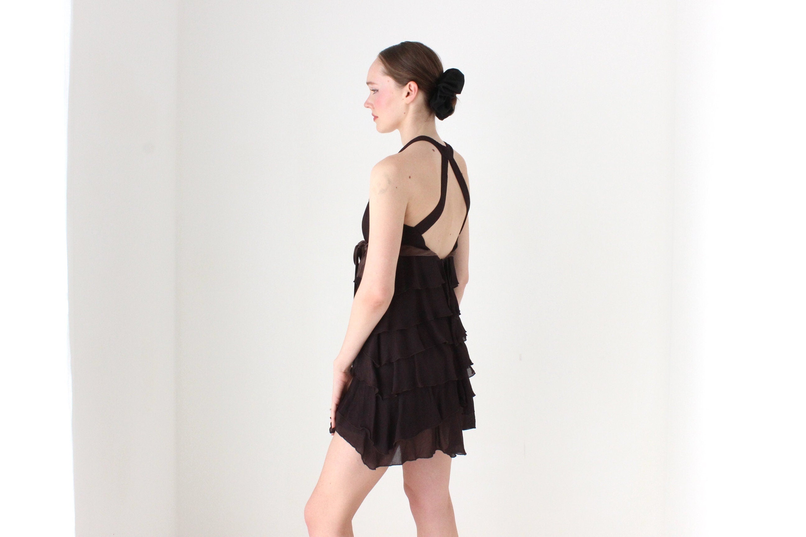 BALLETCORE 2000s Layered Ruffle Crepe Mini by CUE