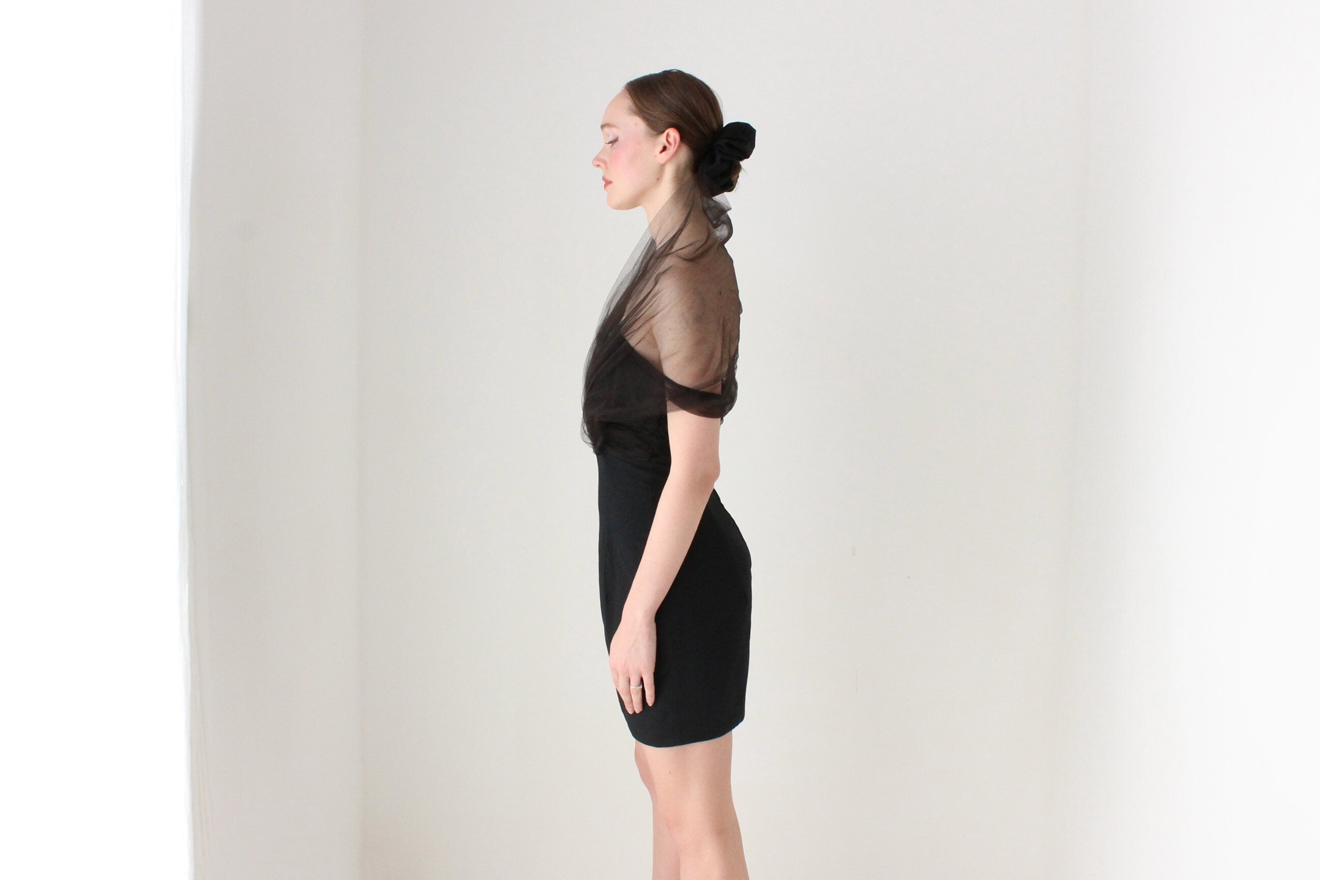 BALLETCORE 80s 'Shute Boss' Dramatic Tulle & Crepe Mini Dress