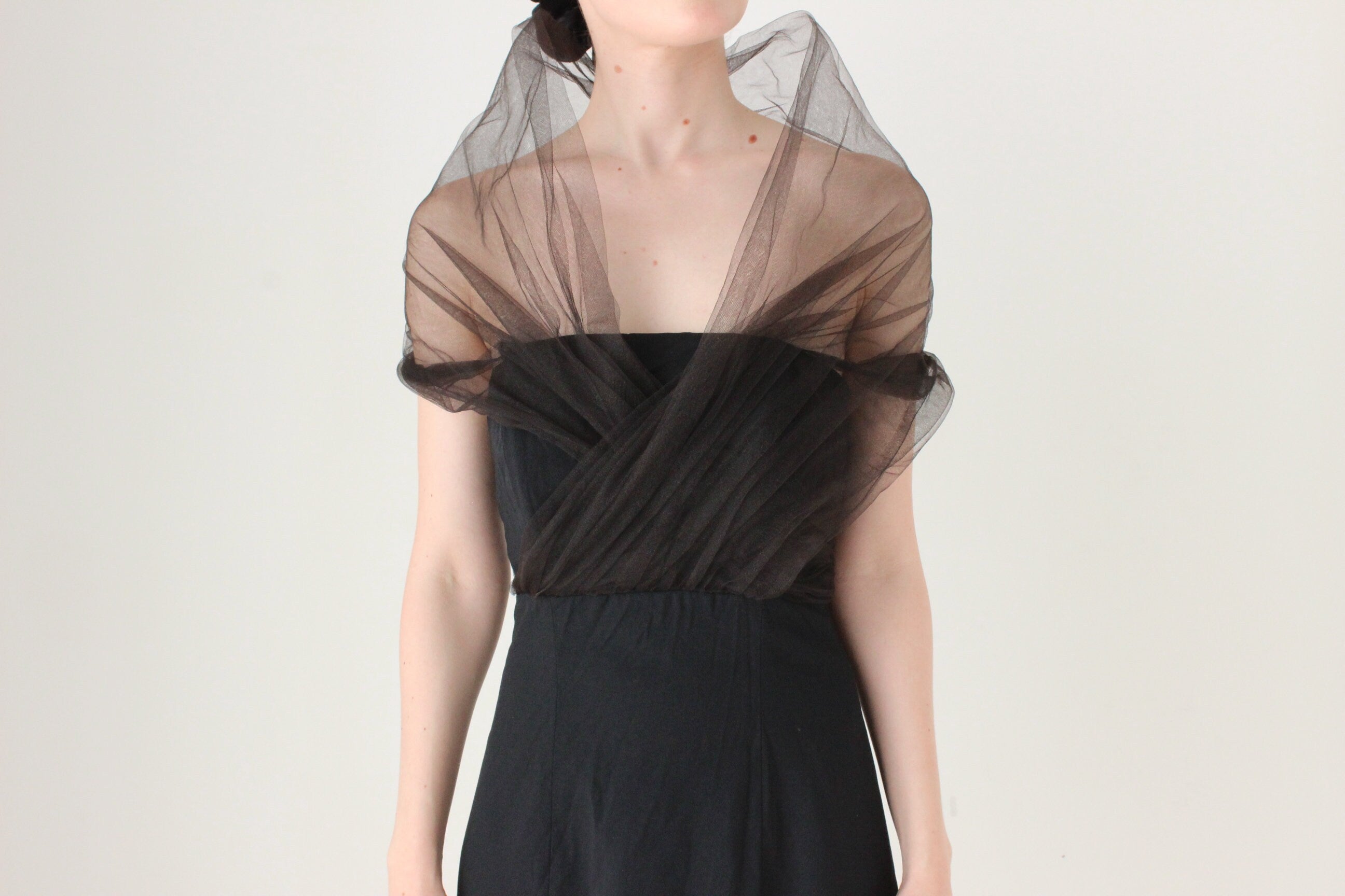 BALLETCORE 80s 'Shute Boss' Dramatic Tulle & Crepe Mini Dress