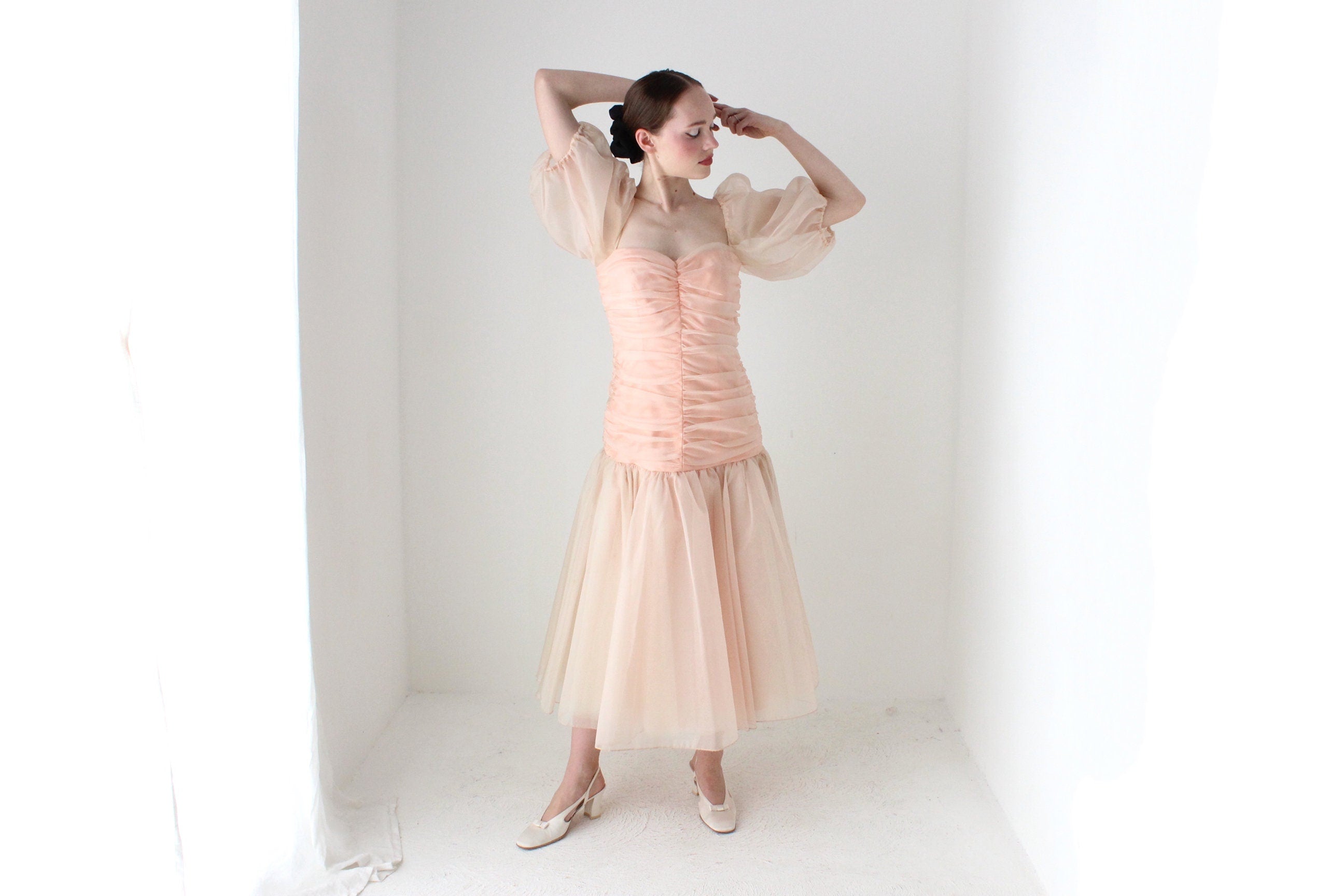 BALLETCORE 80s Pastel Organza, Taffeta & Tulle Puff Dress