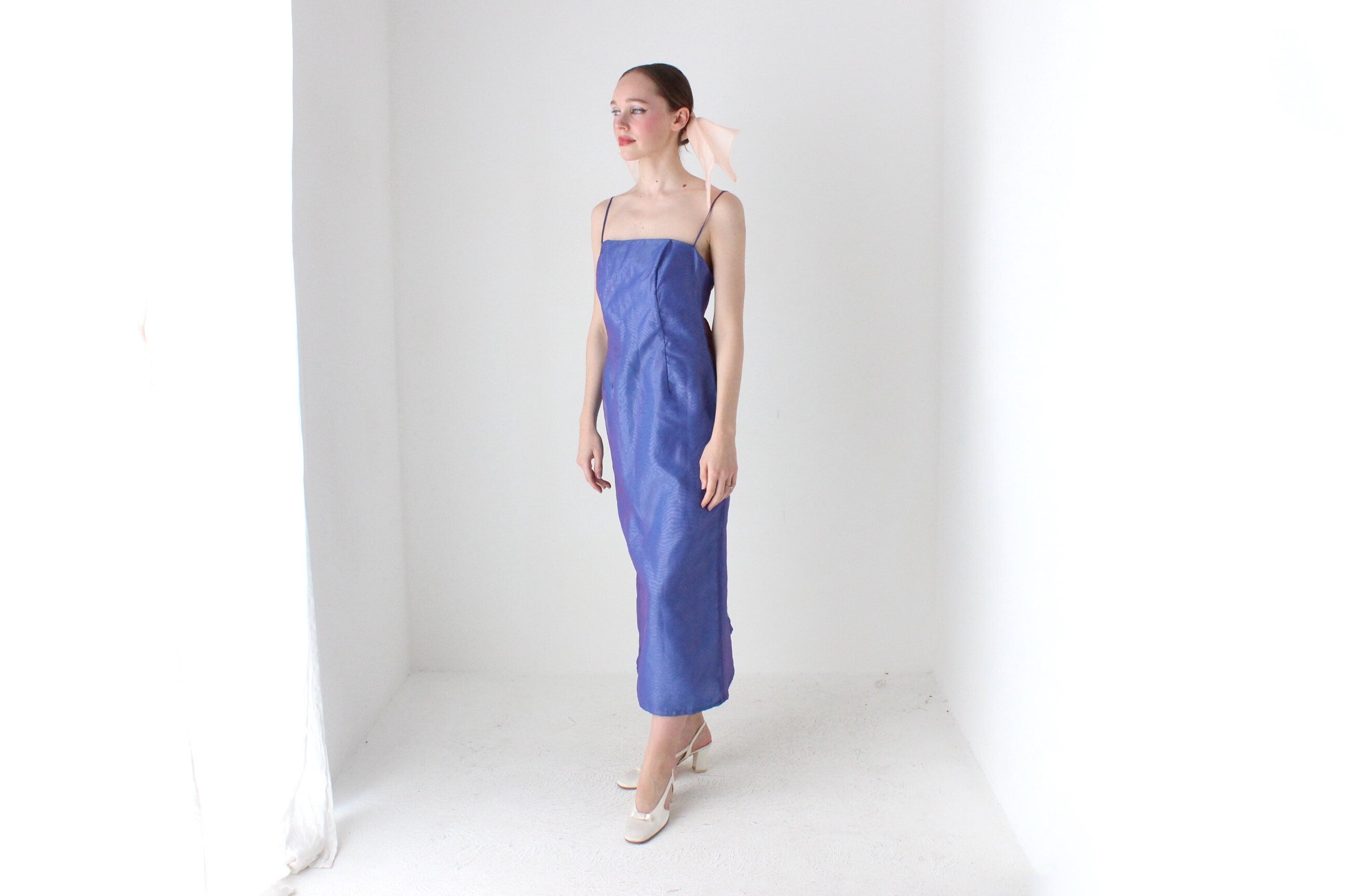 BALLETCORE 90s iridescent Organza Spaghetti Strap Cami Dress
