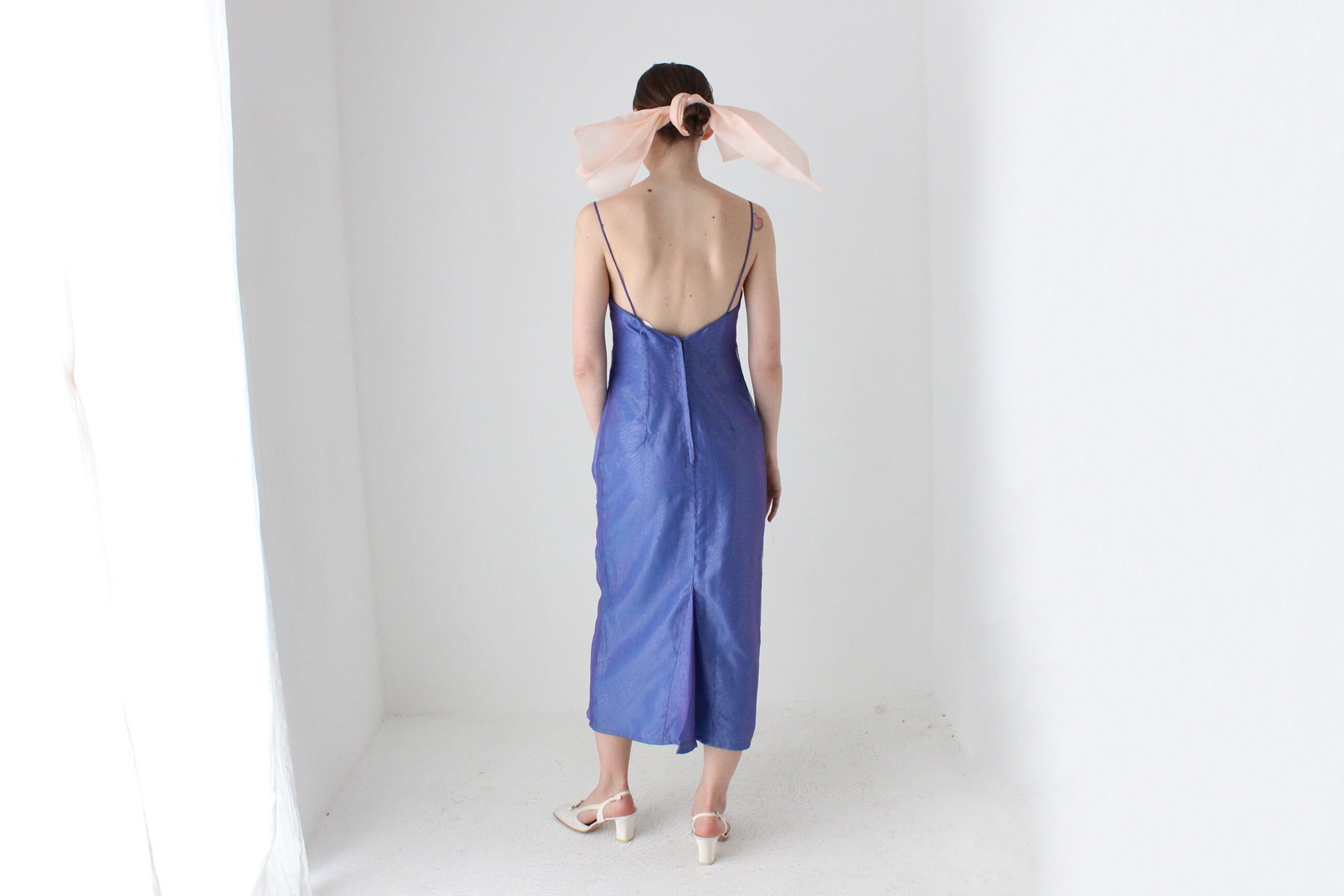 BALLETCORE 90s iridescent Organza Spaghetti Strap Cami Dress