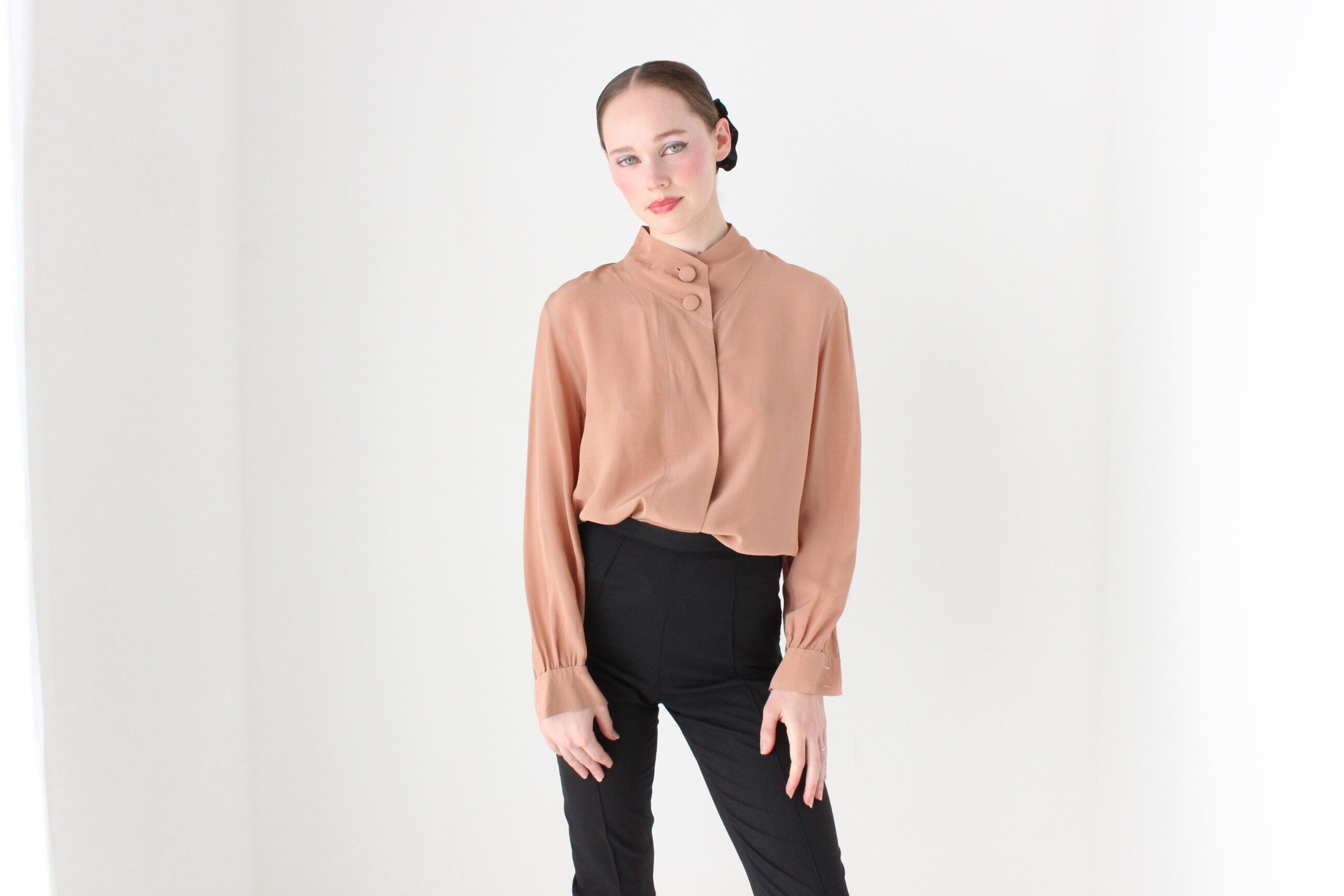 BALLETCORE 80s West German Designer Silk Blouse