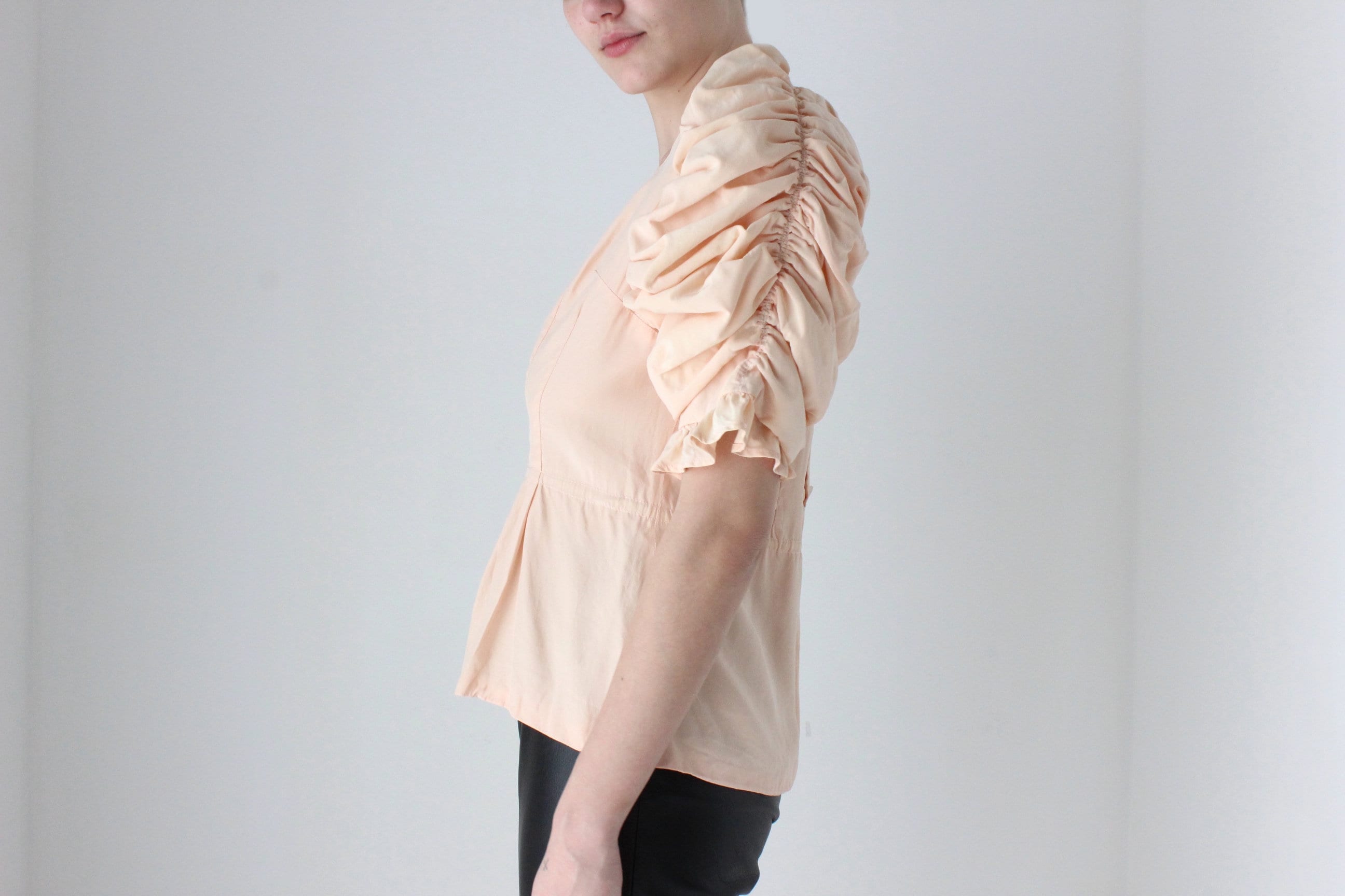 BALLETCORE 80s Silk Pagoda Sleeve Top