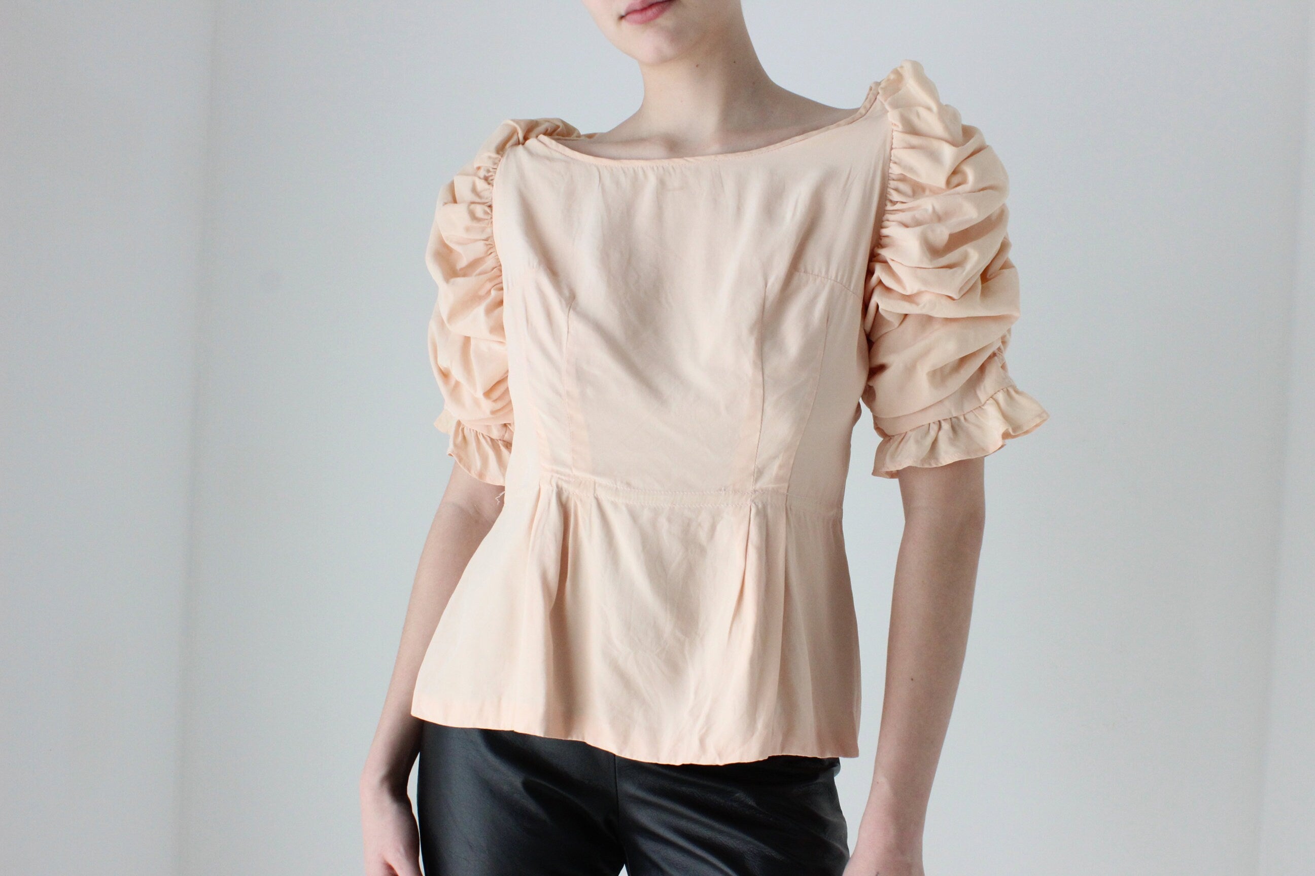 BALLETCORE 80s Silk Pagoda Sleeve Top