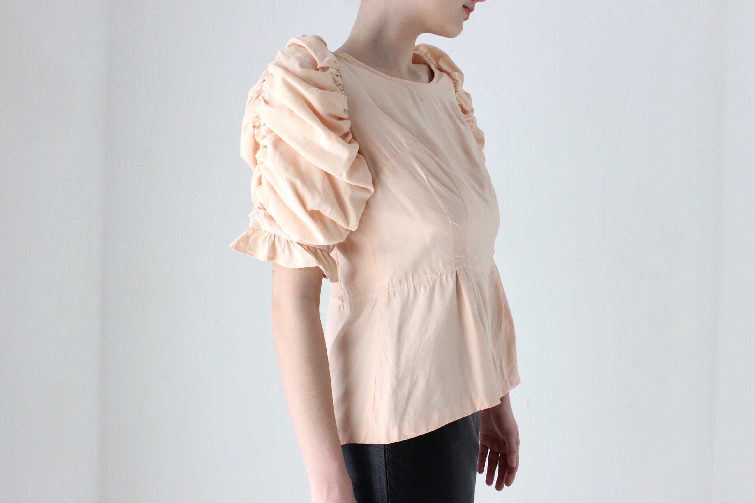 BALLETCORE 80s Silk Pagoda Sleeve Top
