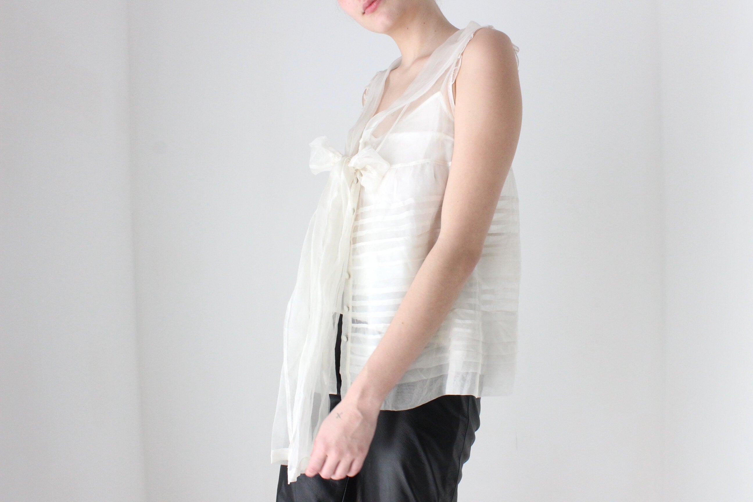 BALLETCORE 2000s Trelise Cooper Silk Organza Trapeze Top