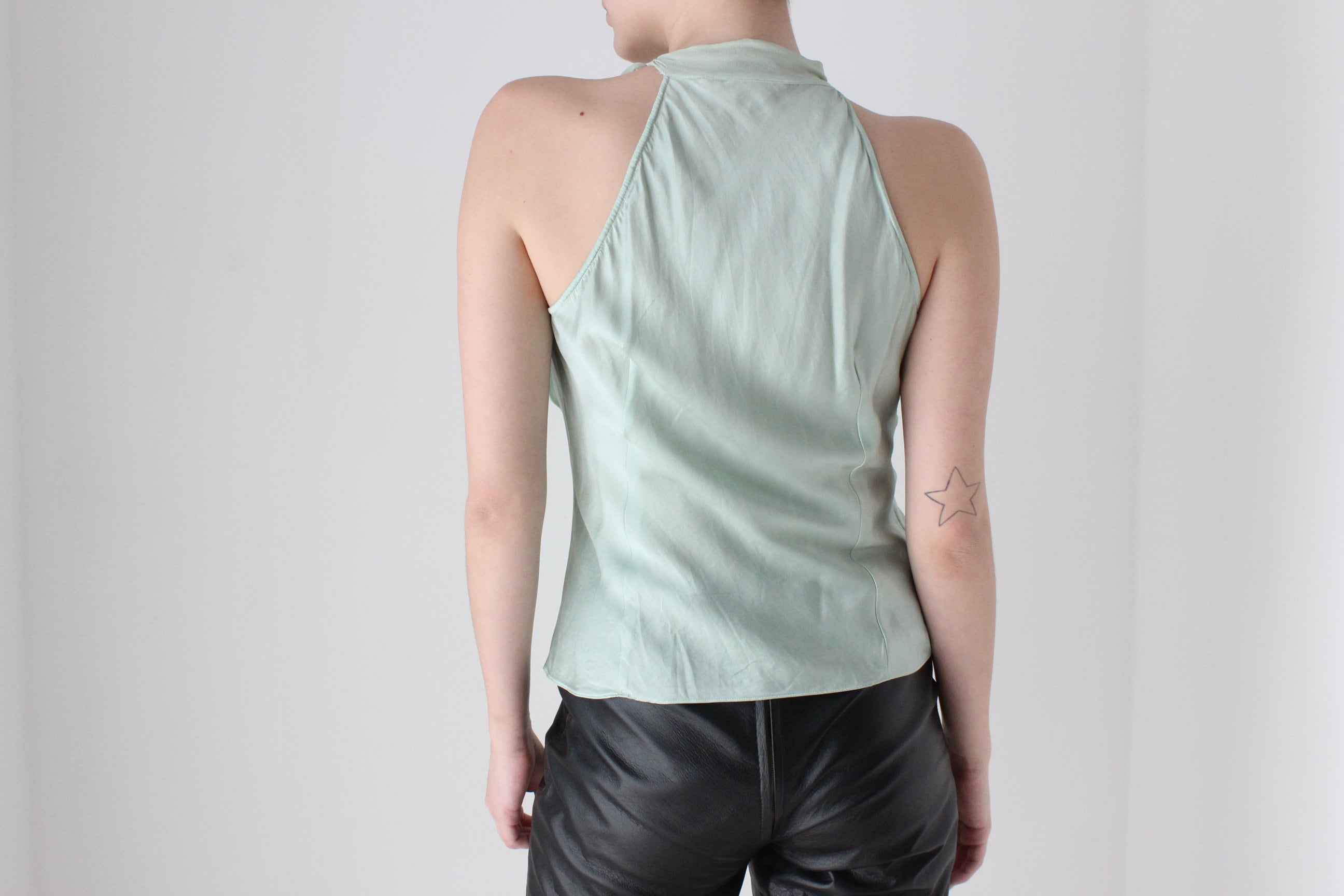 BALLETCORE Y2K Designer Silk Halter Neck Top