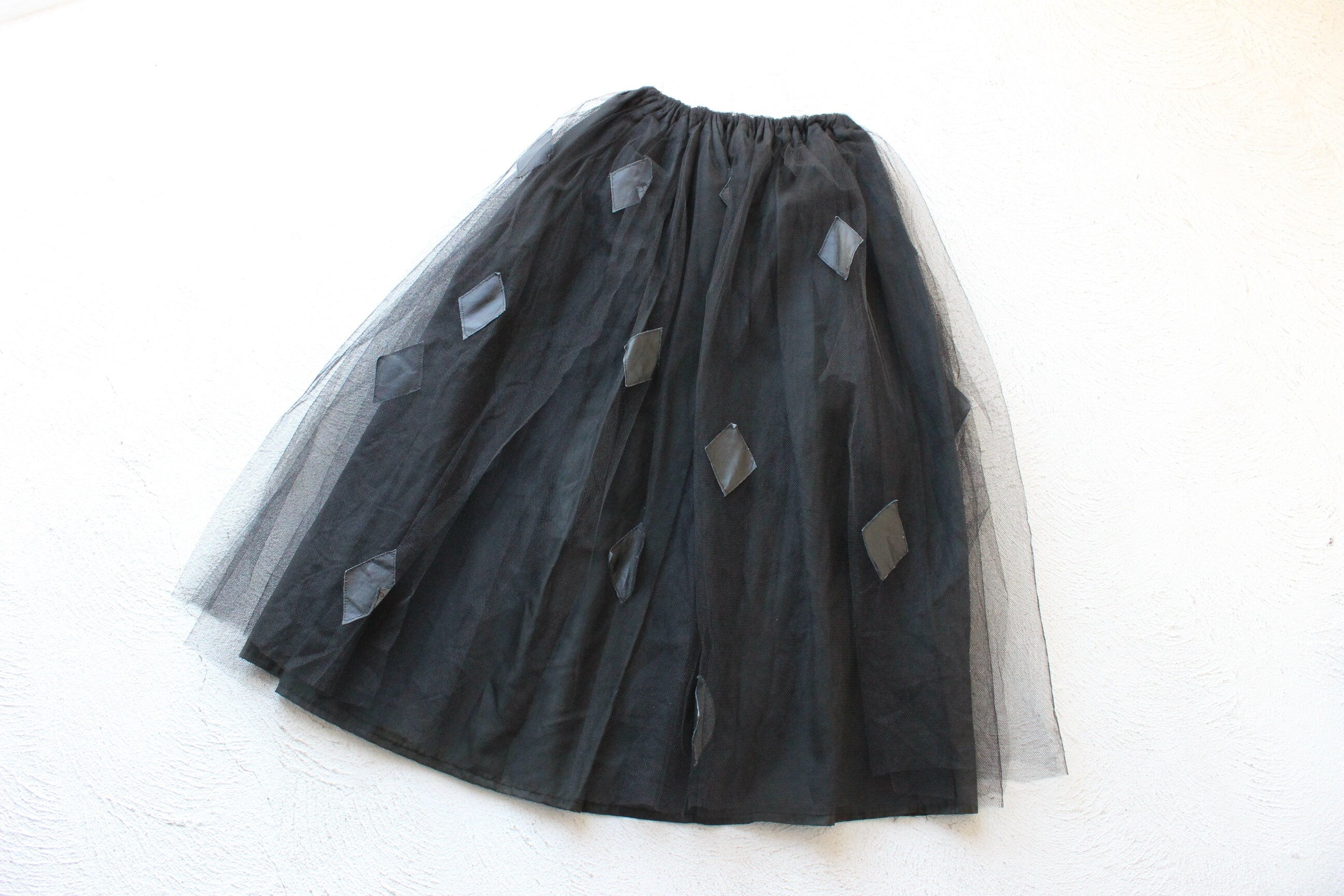 BALLETCORE Handmade Vintage Black Tulle Costume Skirt