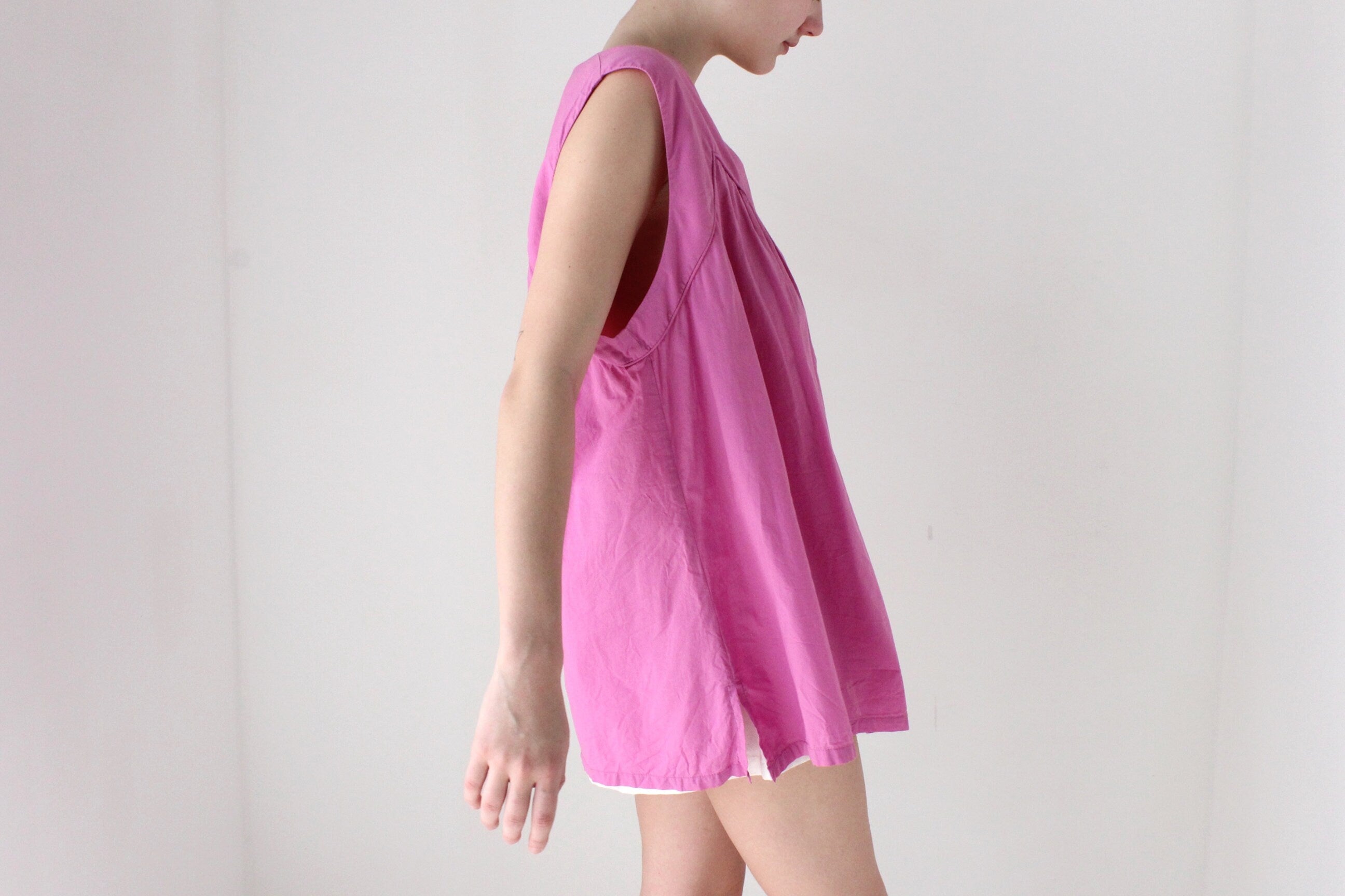 2000s Cotton Free Size Trapeze Tank Top or Mini