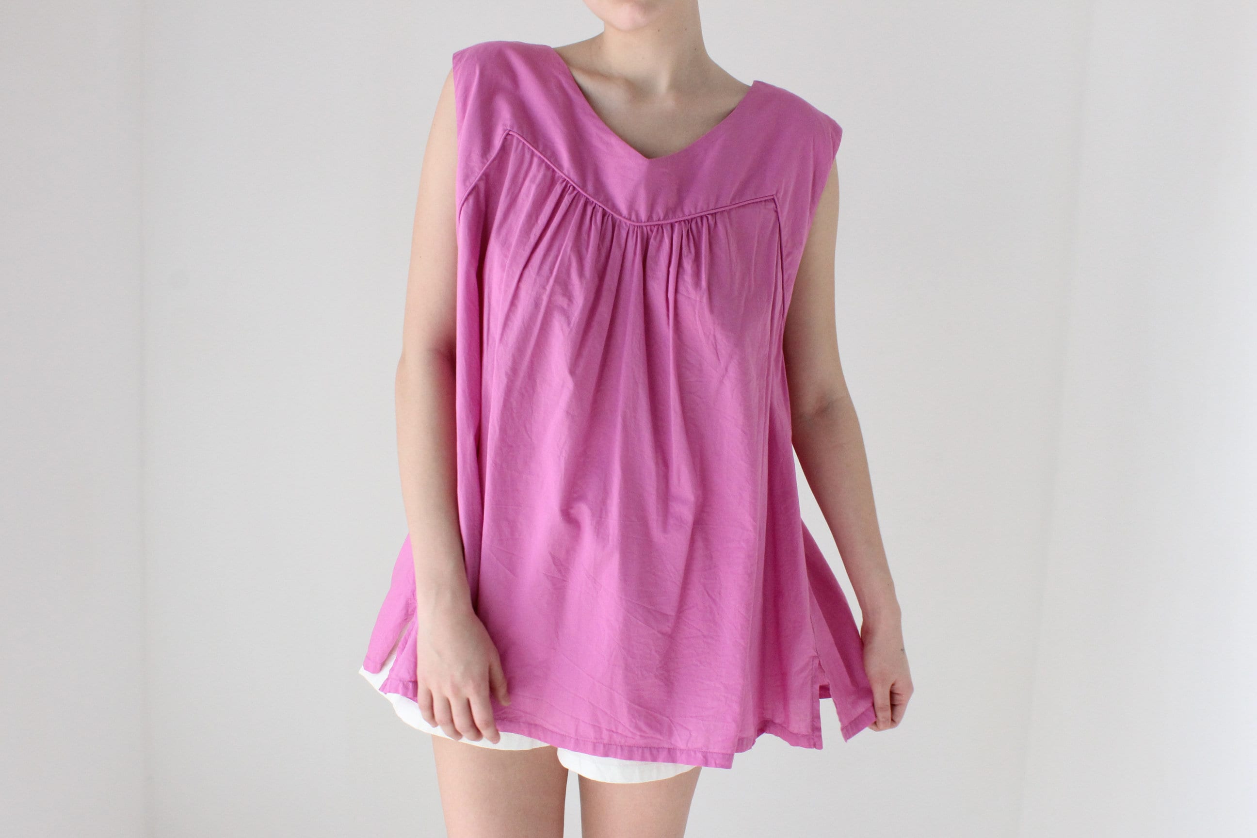 2000s Cotton Free Size Trapeze Tank Top or Mini