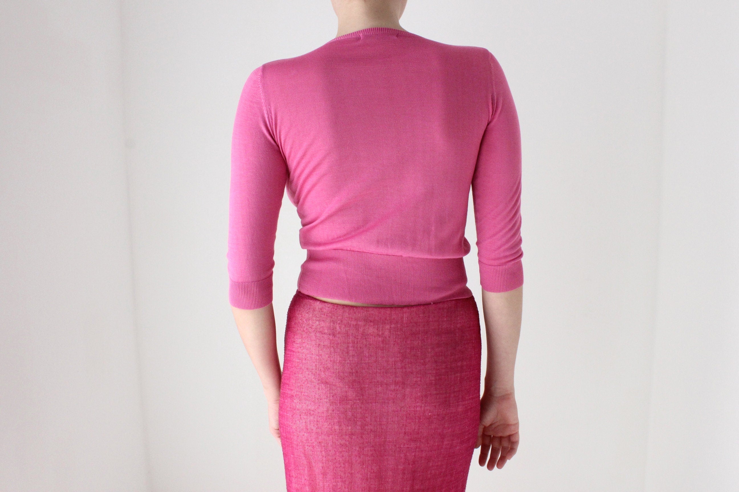 Y2K Button Front Fitted Ballet Knit Crop Top