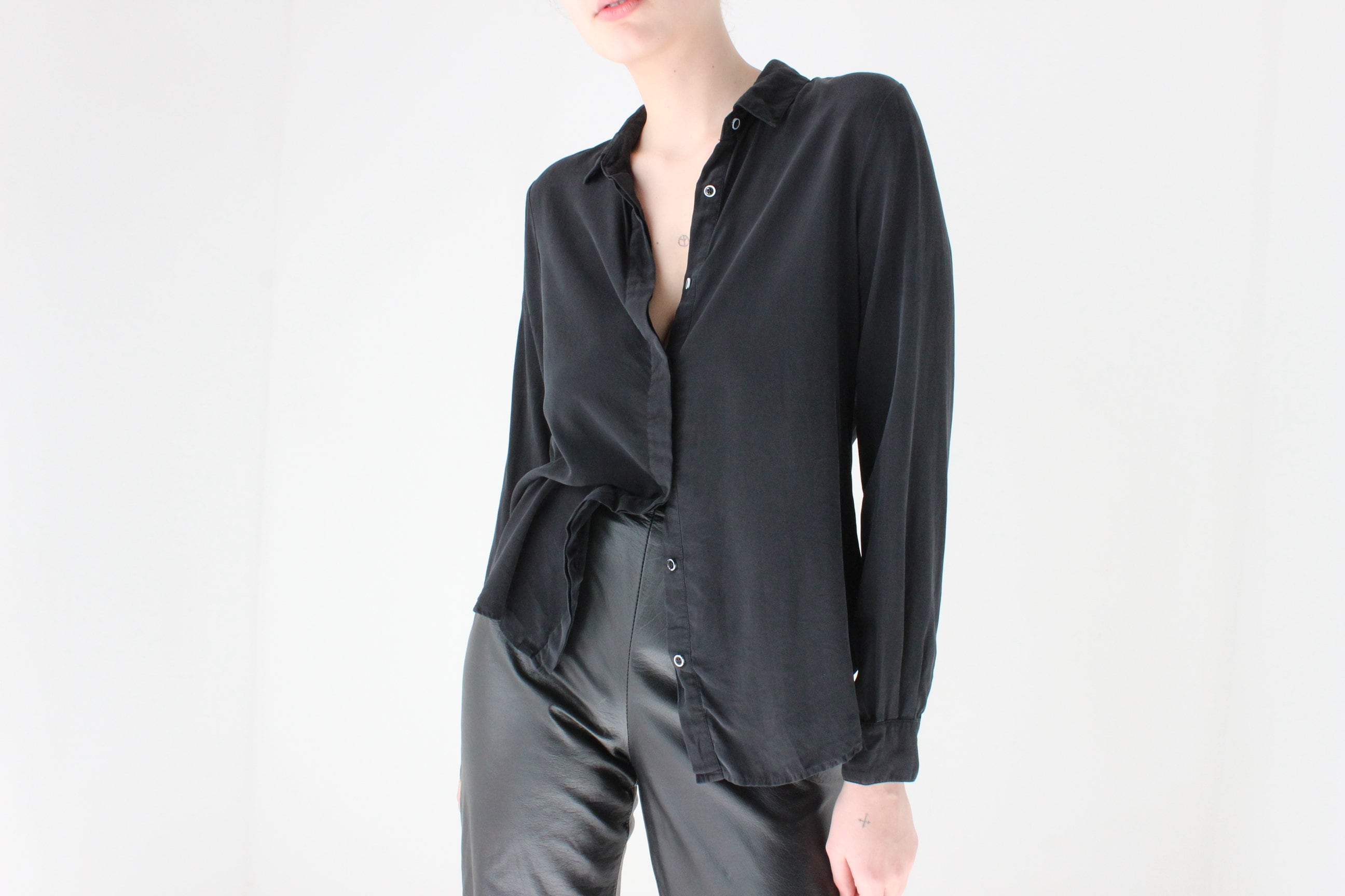 Nique Pure Silk Fitted Button Up Shirt