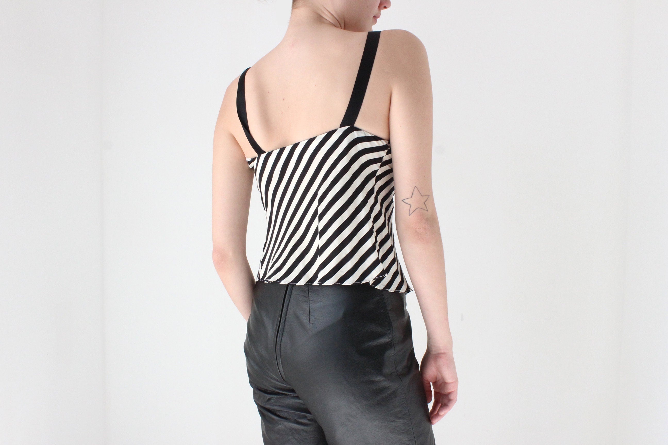Y2K Carla Zampatti Striped ~ Pure Silk ~ Cami Top