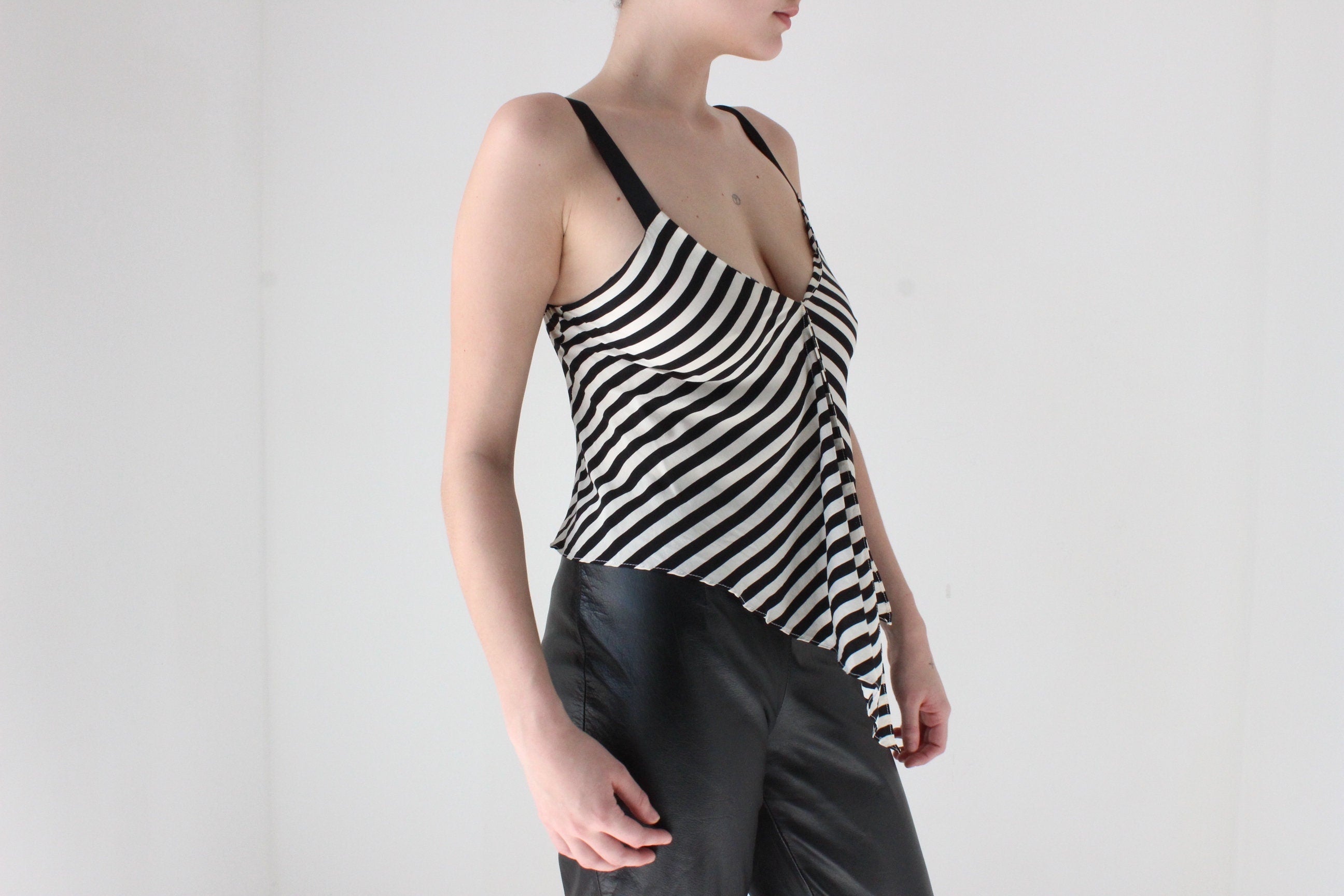 Y2K Carla Zampatti Striped ~ Pure Silk ~ Cami Top