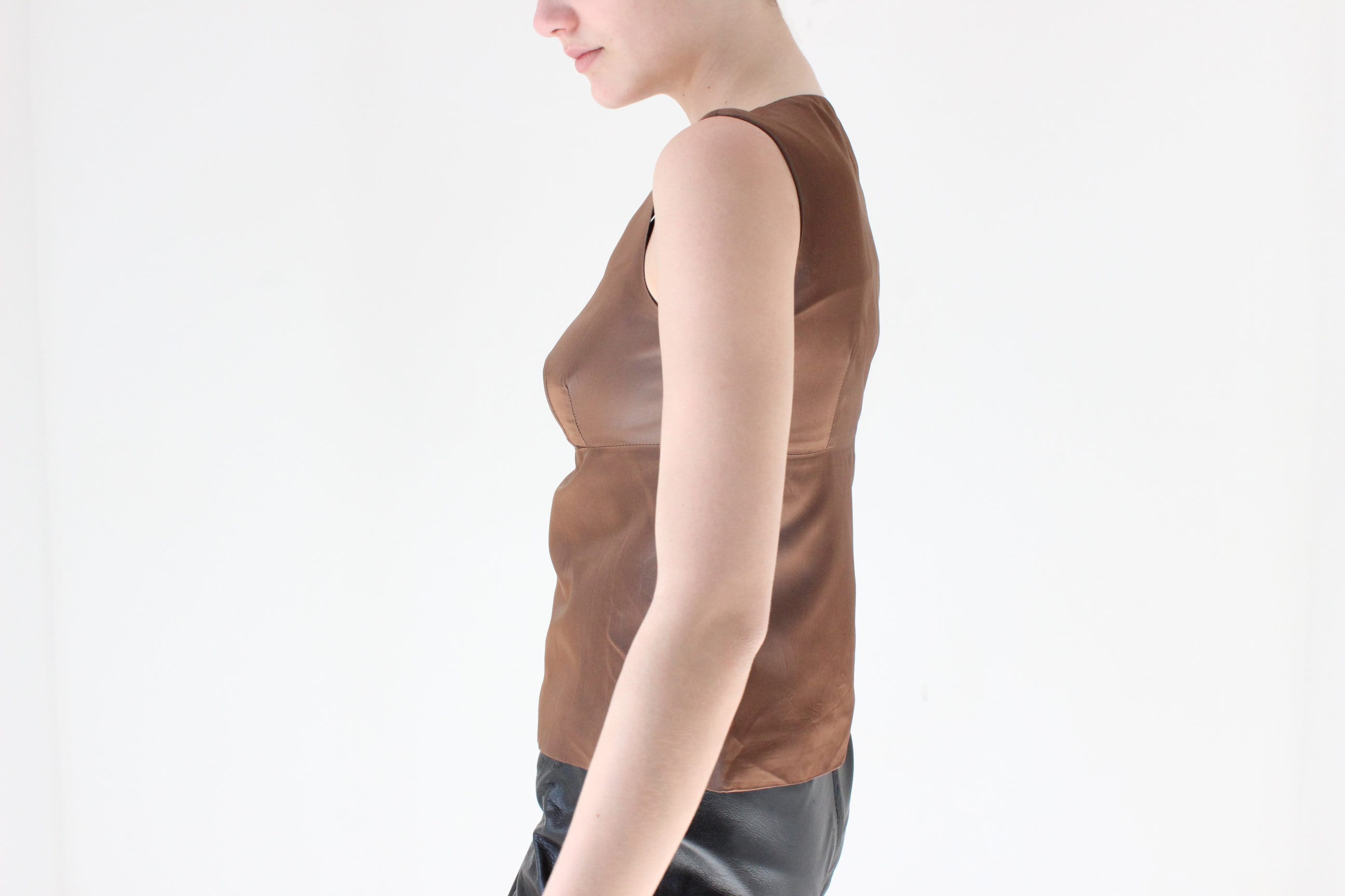 Hot 90s Metallic Fitted Party Top ~ Prada Vibes