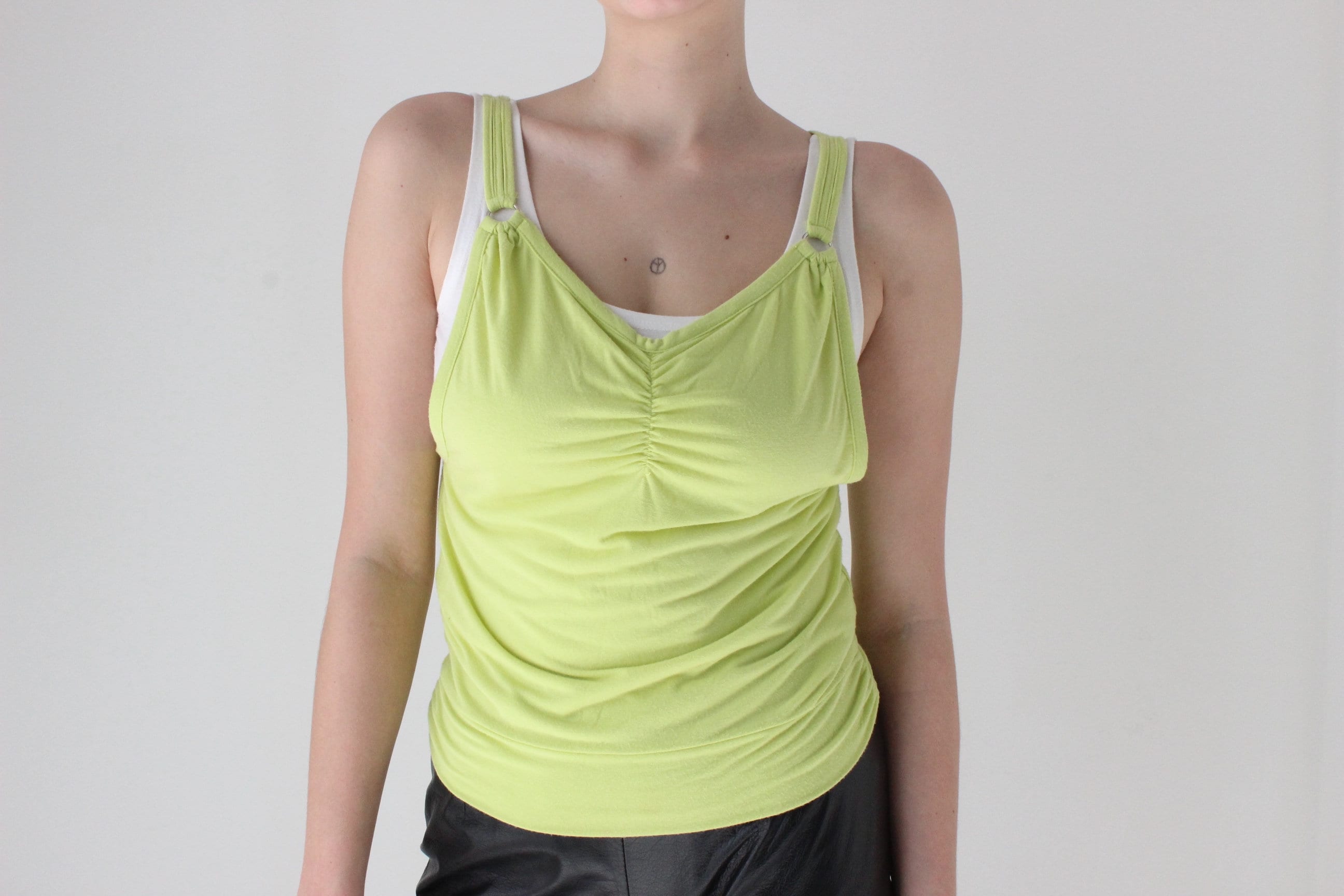 Futuristic Y2K Layered Jersey O-Ring Tank Top