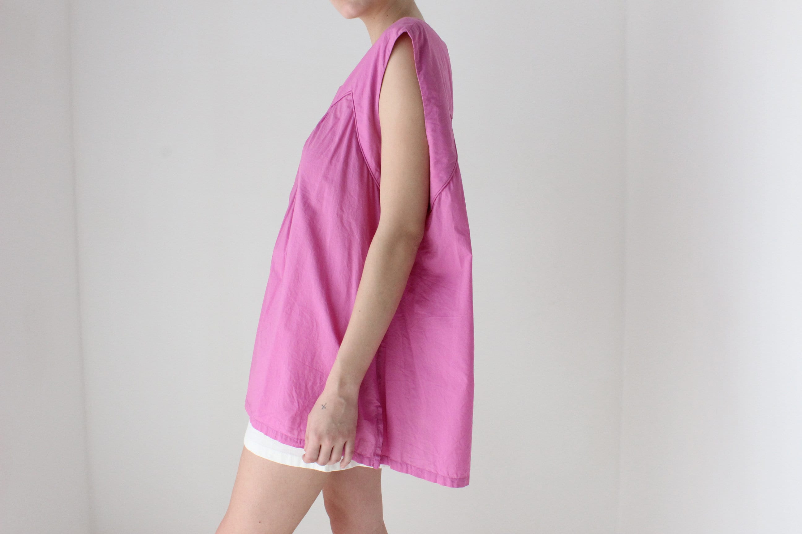 2000s Cotton Free Size Trapeze Tank Top or Mini