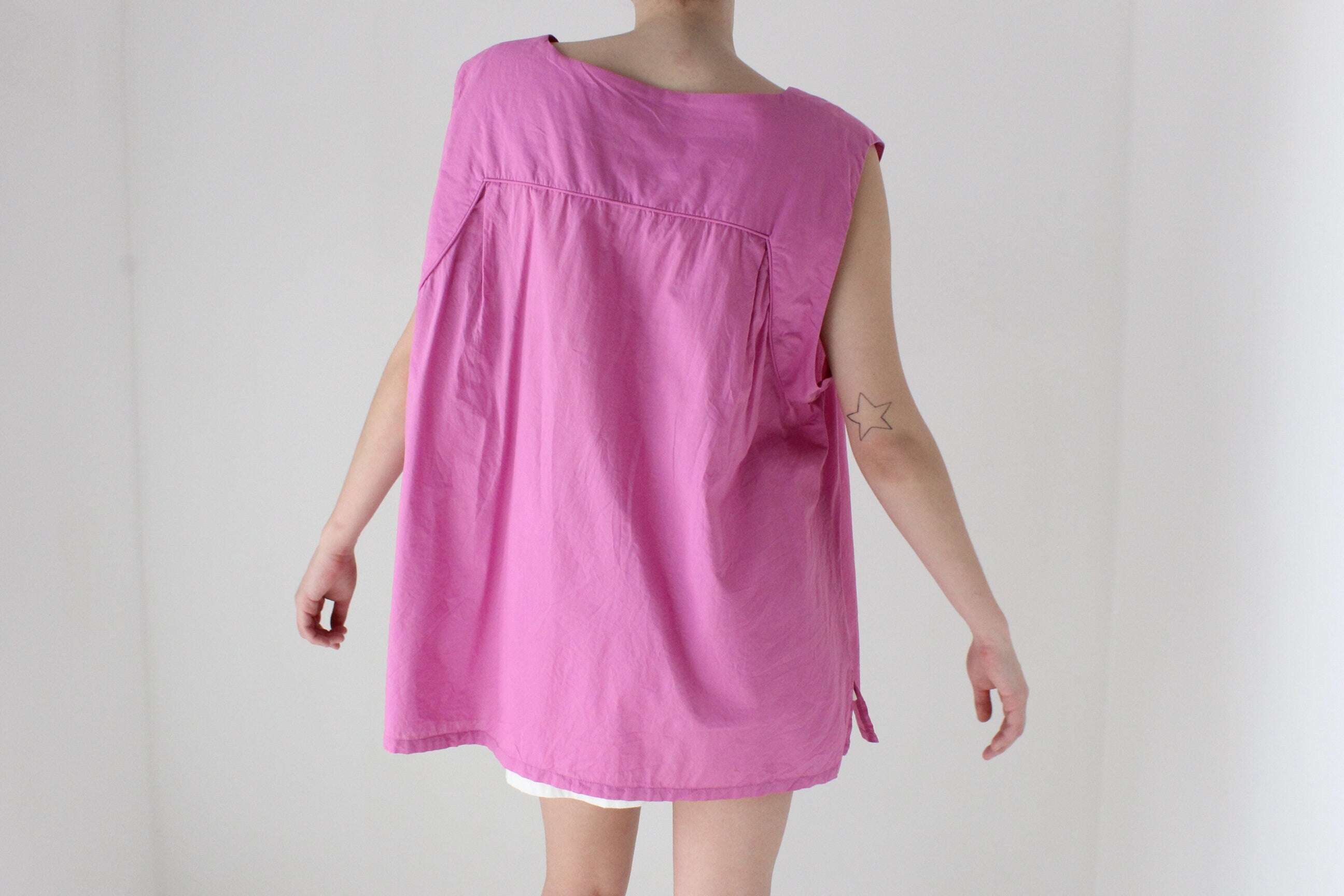 2000s Cotton Free Size Trapeze Tank Top or Mini