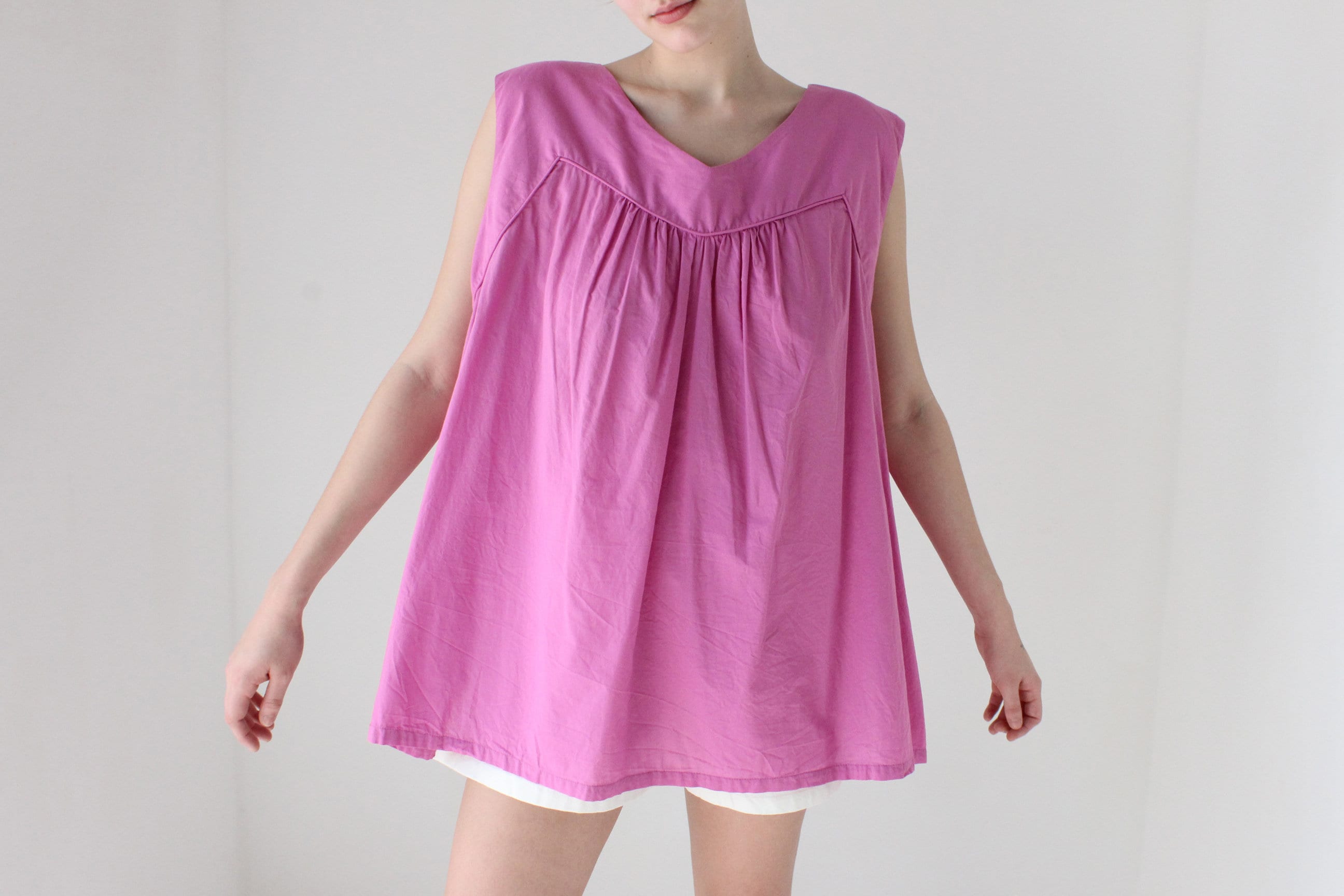 2000s Cotton Free Size Trapeze Tank Top or Mini